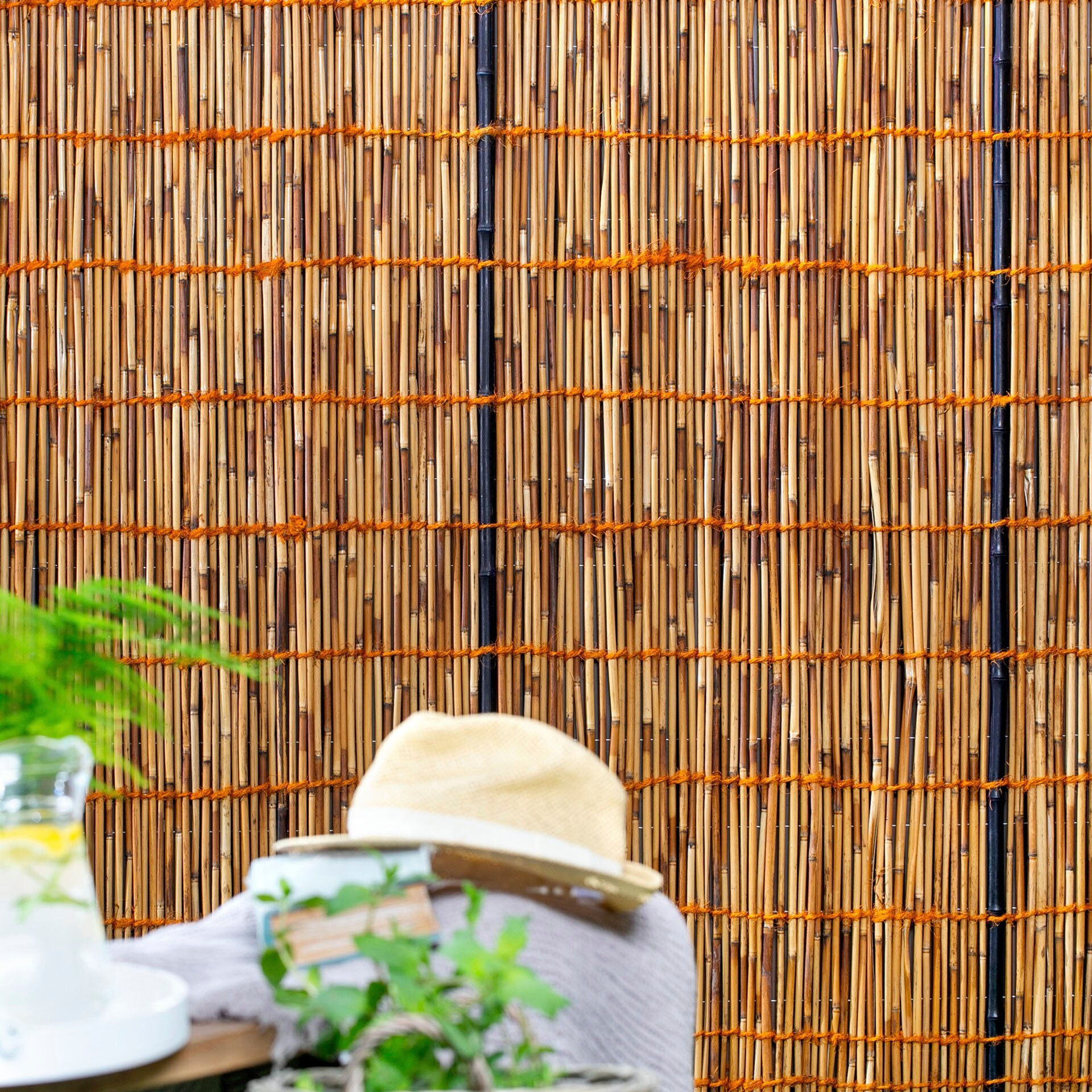 Windhager Sichtschutzzaunmatten naturbelassenes Schilf mit Bambus-Verstärkung, L: 1,8 m