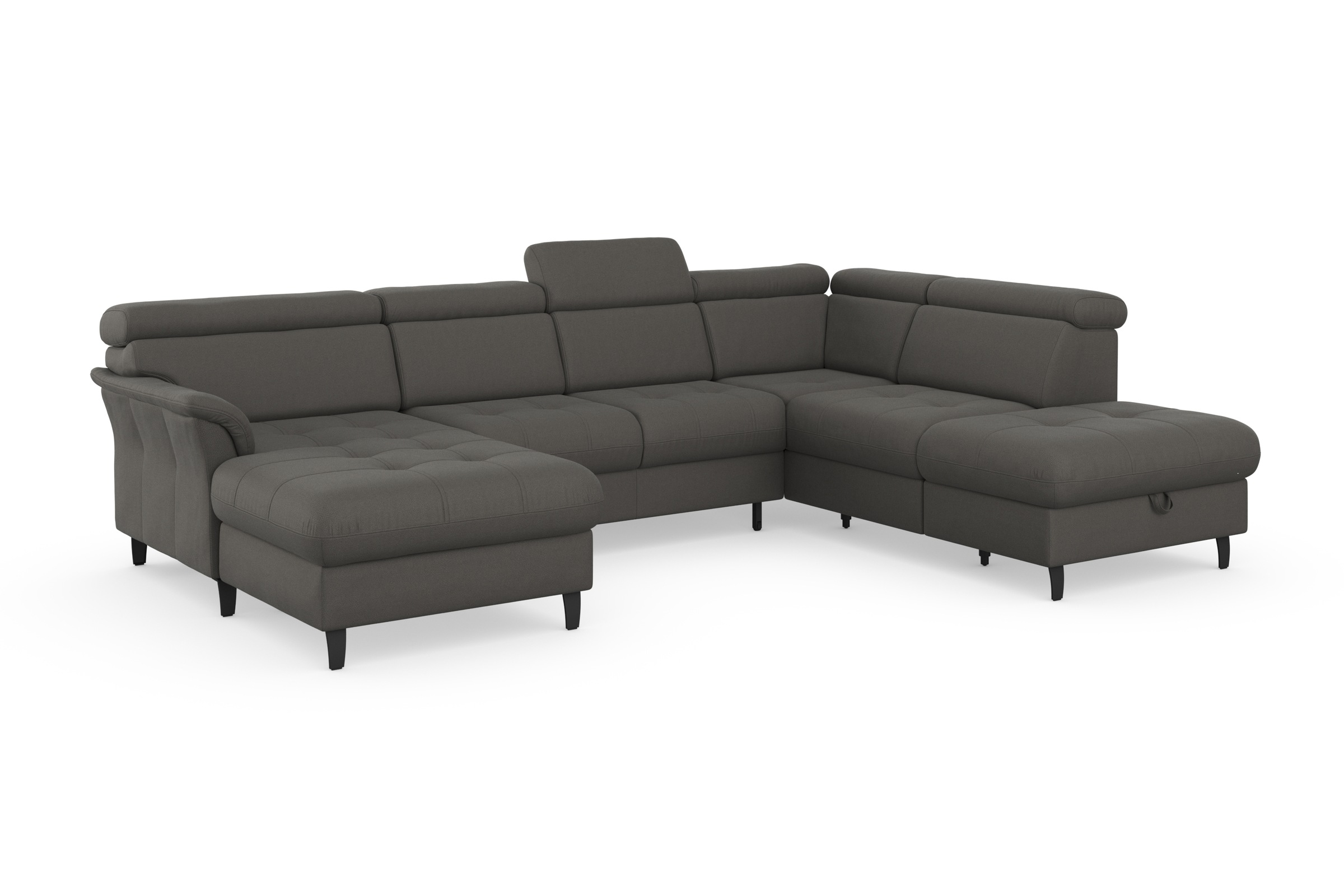 sit&more Wohnlandschaft »Marano U-Form«, inklusive Kopfteilverstellung, wahlweise mit Bettfunktion, Bettkasten