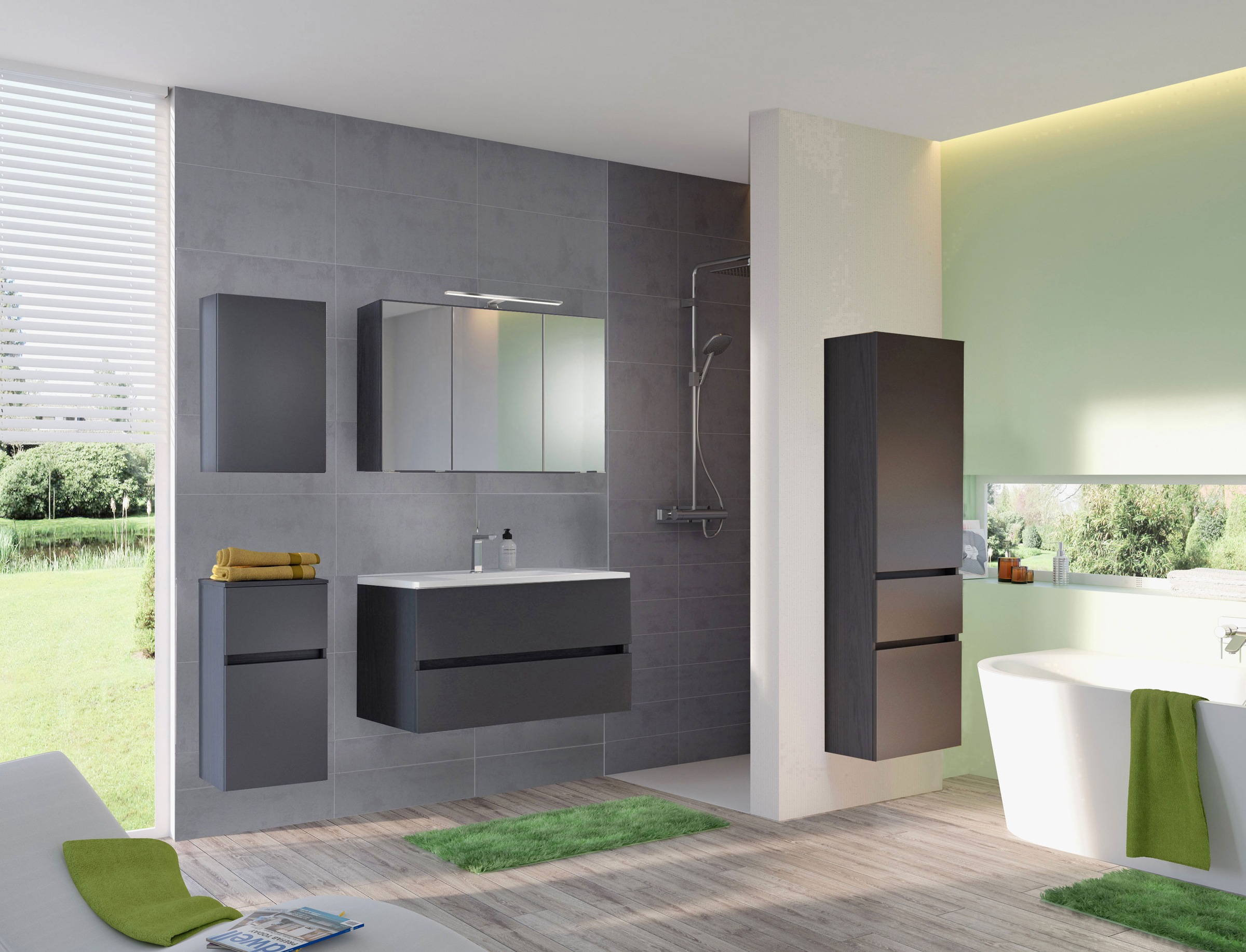 welltime Badmöbel-Set »Welltime Möbel Baabe Waschtisch-Set 3tlg. oder 5tlg. günstig online kaufen