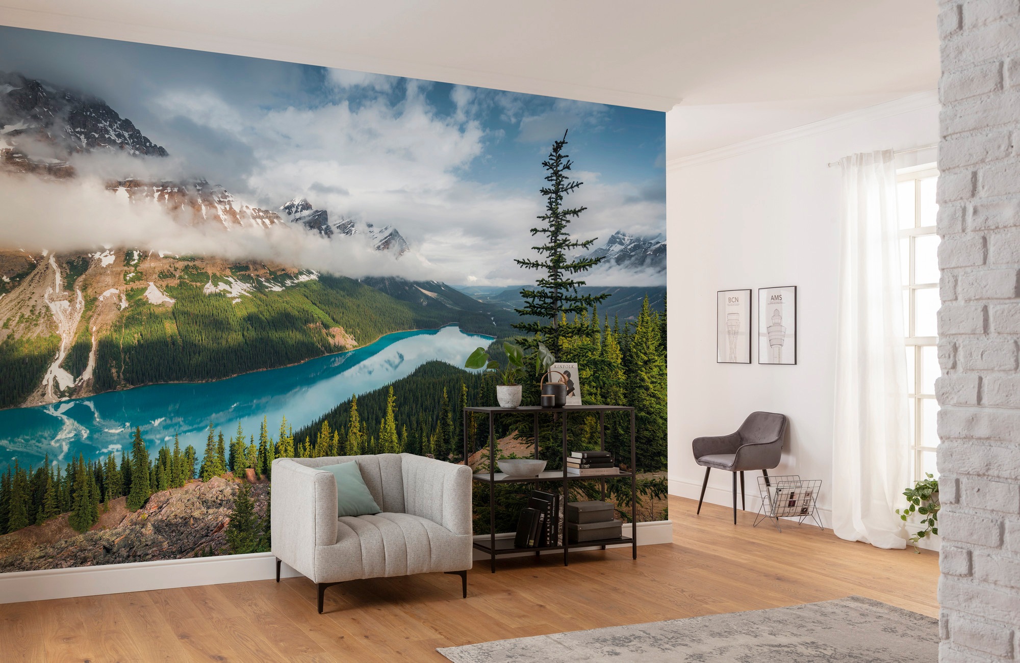 Sanders & Sanders Fototapete Landschaft Grün und Blau 450 x 280 cm 612680 günstig online kaufen