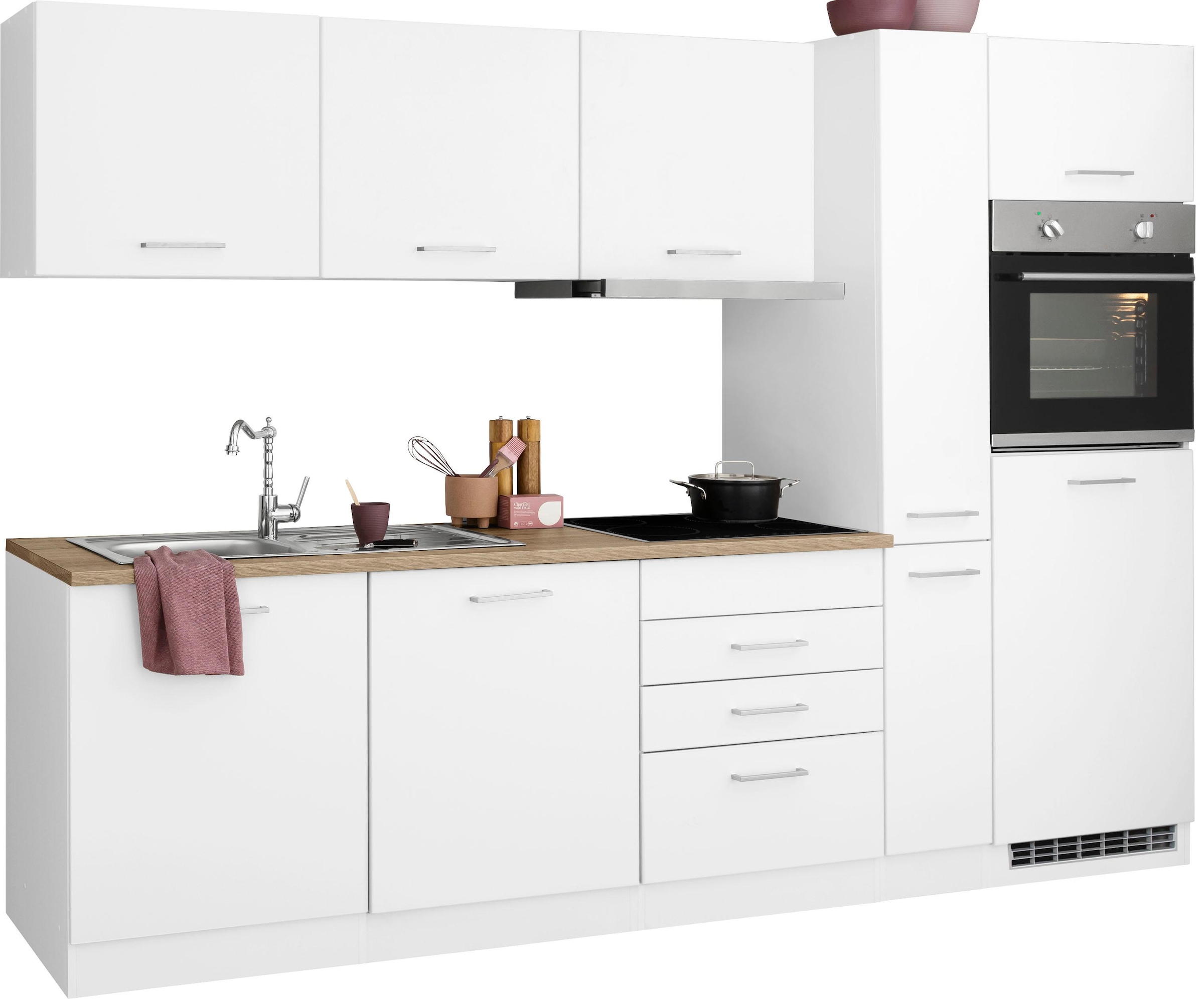 KOCHSTATION Küchenzeile »KS-Visby«, mit E-Geräten, Breite 270 cm inkl. Kühl günstig online kaufen