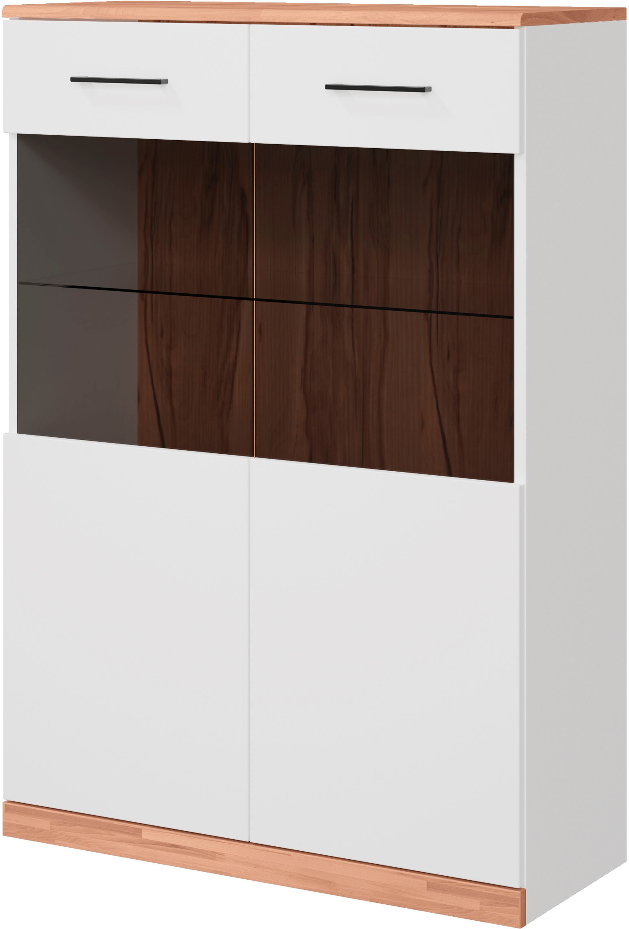 Home affaire Stauraumvitrine »Ribe,125cm hoch, 87cm breit,4 breite Fächer«, günstig online kaufen