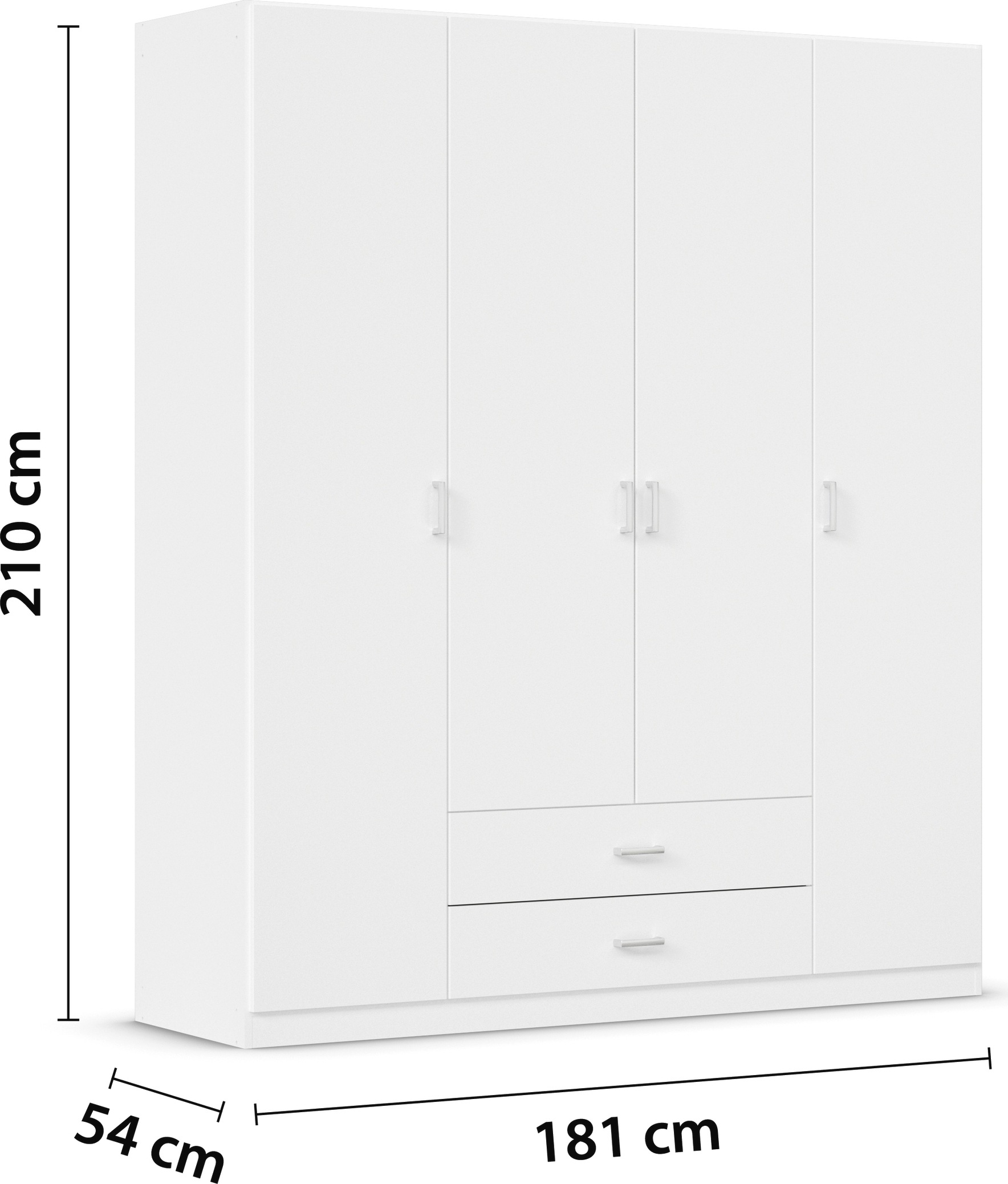 rauch Drehtürenschrank »Kleiderschrank Schrank Garderobe Wäscheschrank GAMMA in 3 Breiten« mit 6 Schubladen, in schlichtem Design TOPSELLER MADE IN GERMANY