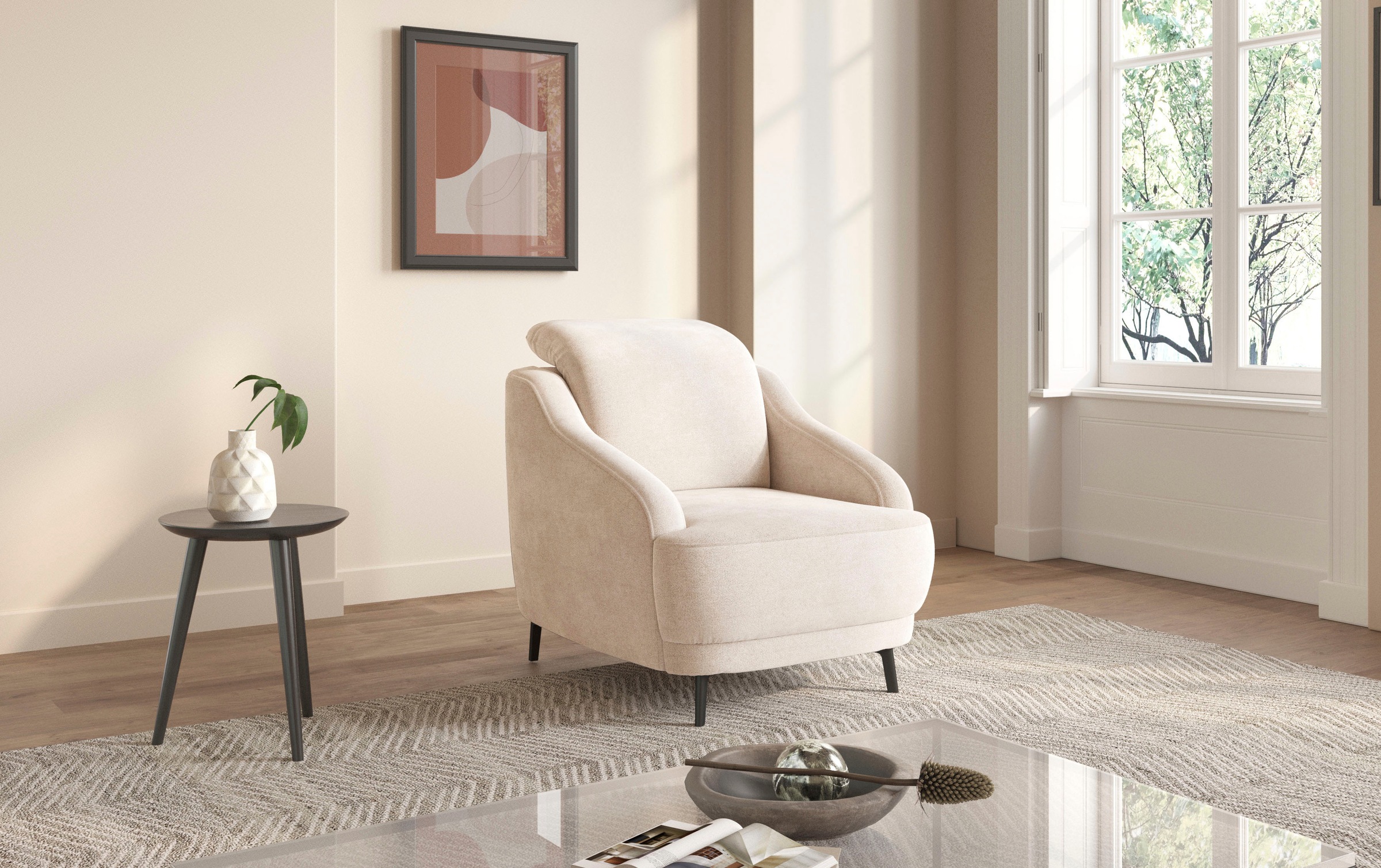sit&more Sessel »Blues«, (1 St.), mit Metallfüßen, schwarz-matt günstig online kaufen