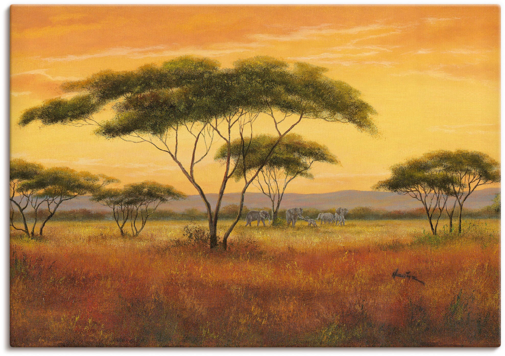 Artland Wandbild »Afrikalandschaft« Afrika 1 Stk. tlg. als Alubild, Outdoor günstig online kaufen