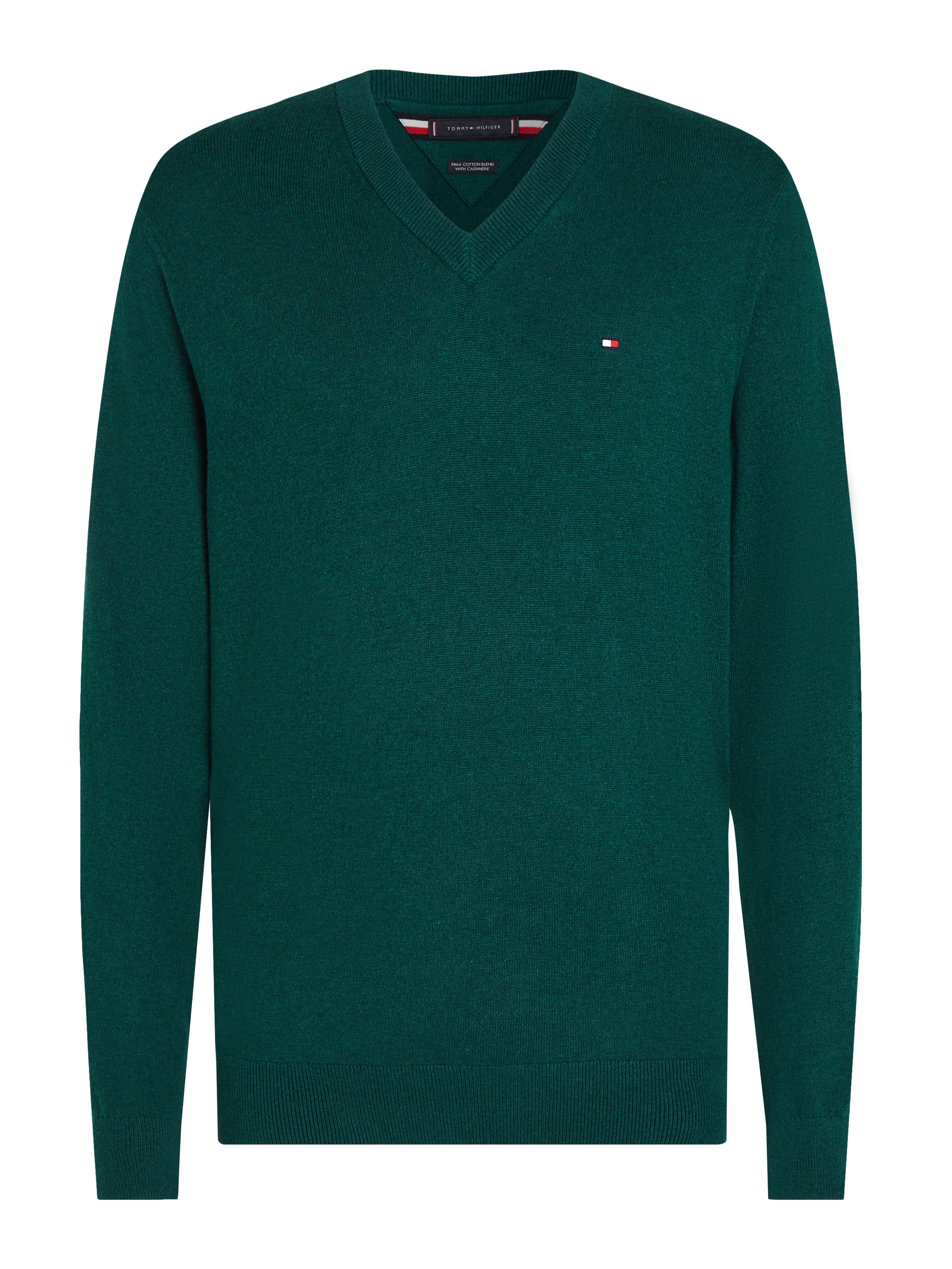 Tommy Hilfiger V-Ausschnitt-Pullover »PIMA ORG CTN CASHMERE V NECK«