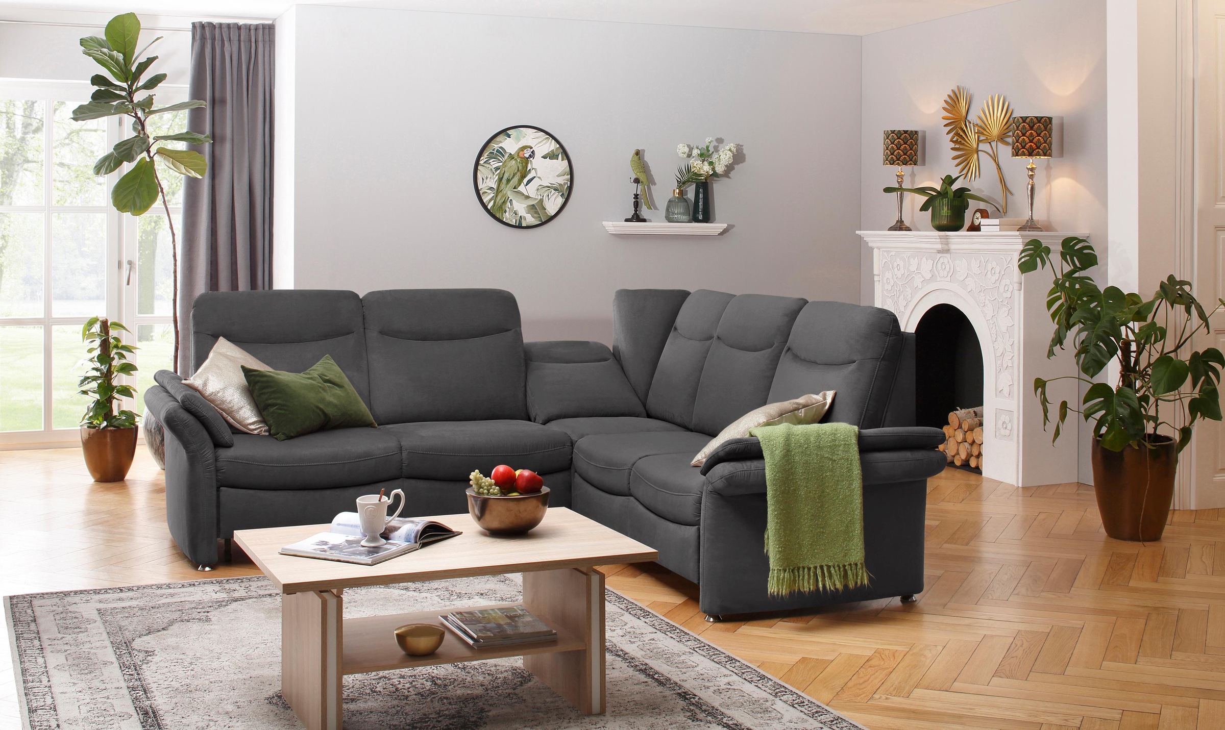 Home affaire Ecksofa »Tahoma L-Form«, mit Armlehnfunktion, wahlweise Bettfu günstig online kaufen