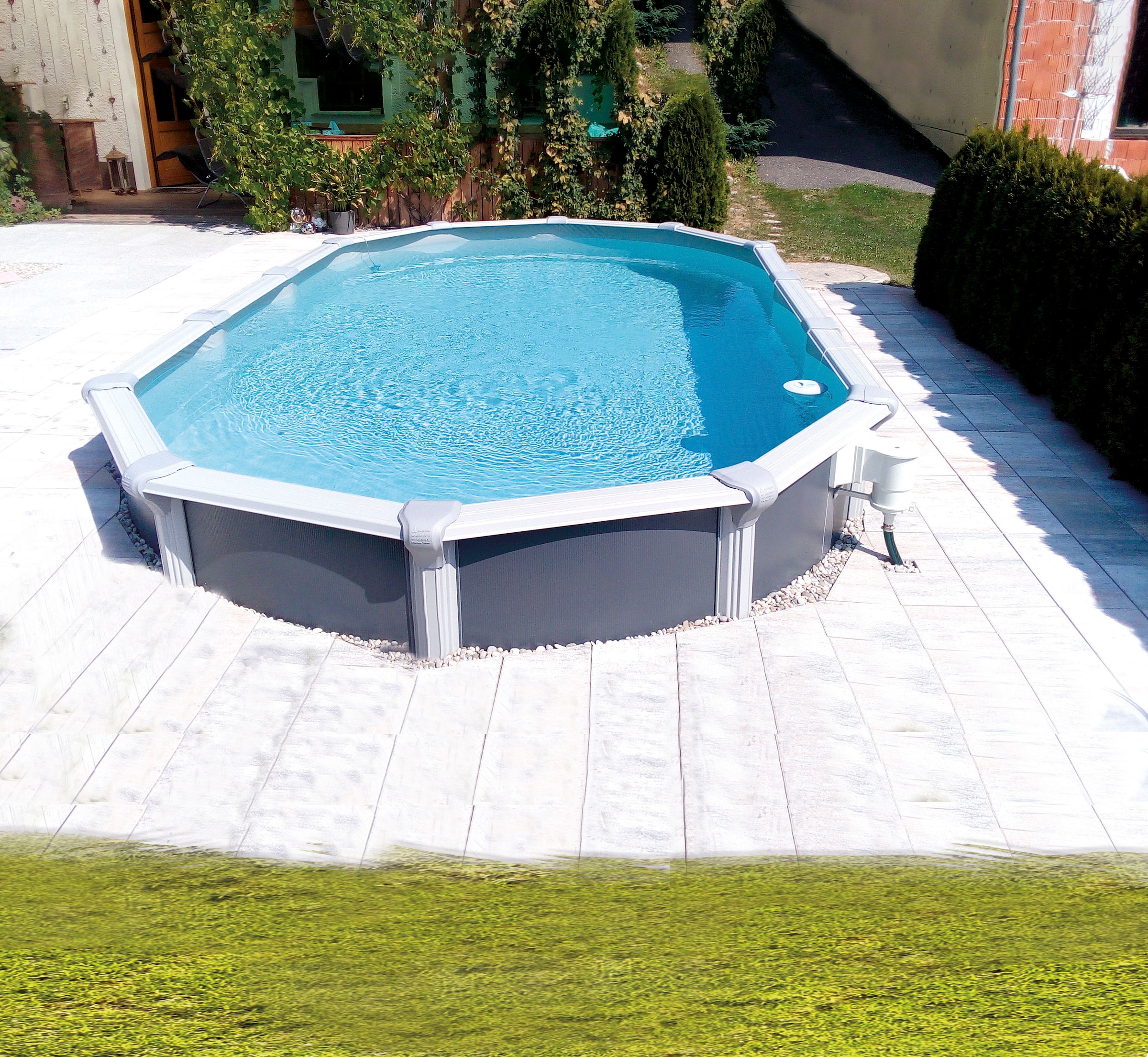 KWAD Schwimmbecken »»Supreme« all in Premium Folie«, (Set, 7 tlg.), BxLxH: 360x610x132cm, inkl. Bodenisolationsset