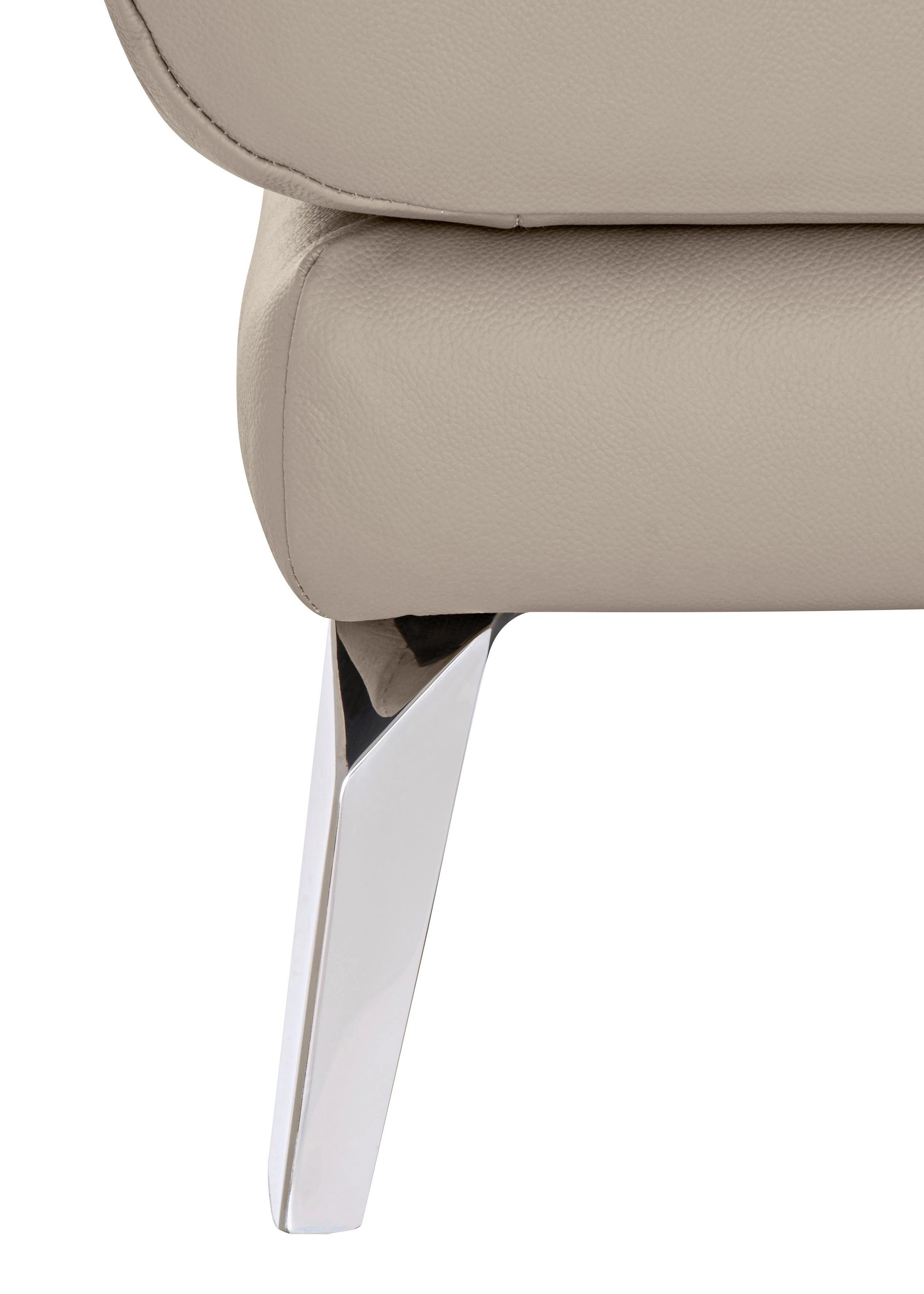 W.SCHILLIG Chaiselongue »softy«, mit dekorativer Heftung im Sitz, Füße Chrom glänzend