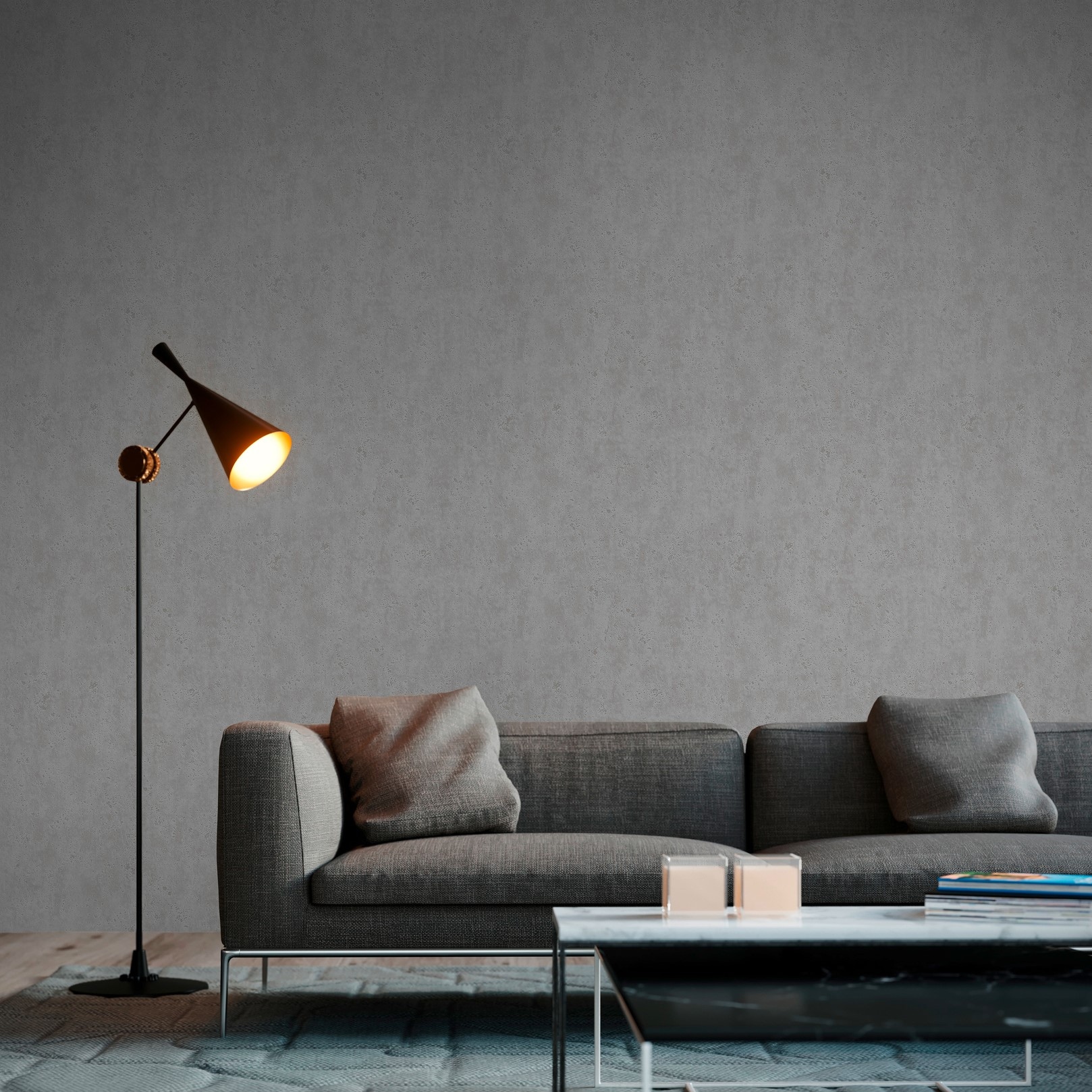 A.S. Création Vliestapete »Attractive 2 Tapete Steinoptik«, matt, Unitapete steinwand steinoptik loft strukturtapete glatt Grau