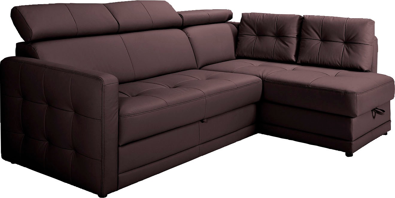 exxpo - sofa fashion Ecksofa »Arles, bequeme Federkernunterfederung, OTTOs Choice, L-Form«, wahlweise mit Bettfunktion und Bettkasten, inkl. Kopfteilverstellung
