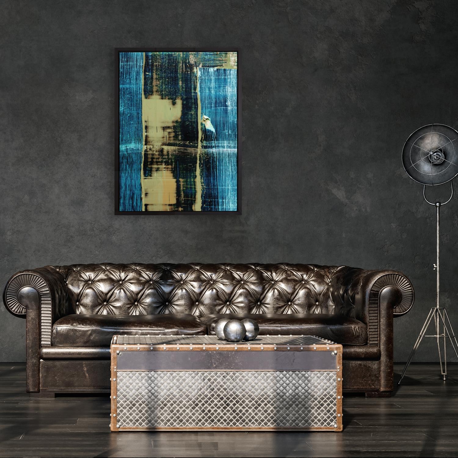 queence Leinwandbild »Abstrakt Blau und Gold«, Abstrakt-Kunst-Modern, mit e günstig online kaufen