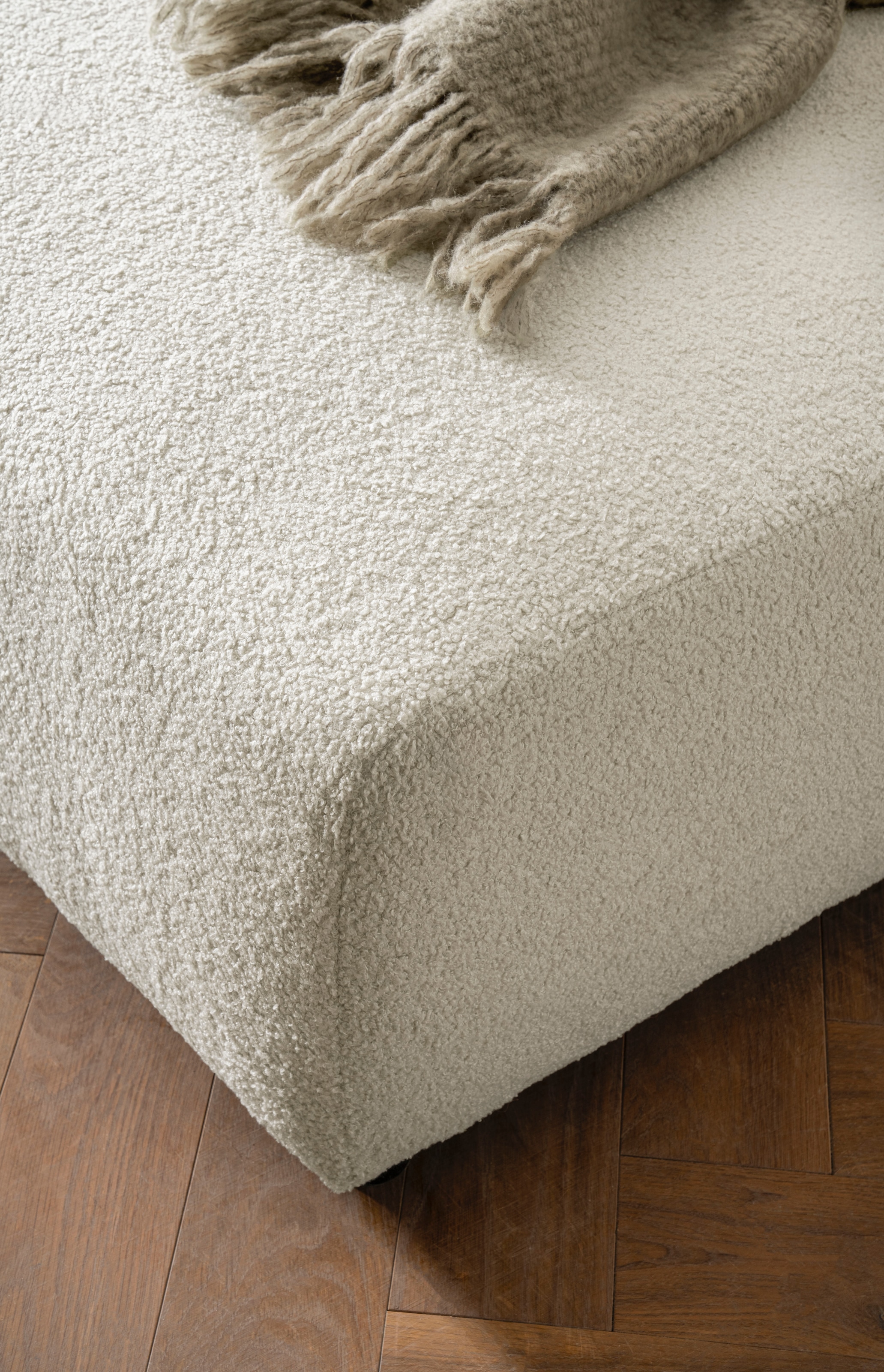 andas Hocker »BAKELS, Polsterhocker in Cord oder Boucle-Stoff«, zur Serie BAKELS, Hocker stellbar zum Schlafsofa (Krokodilverbinder)