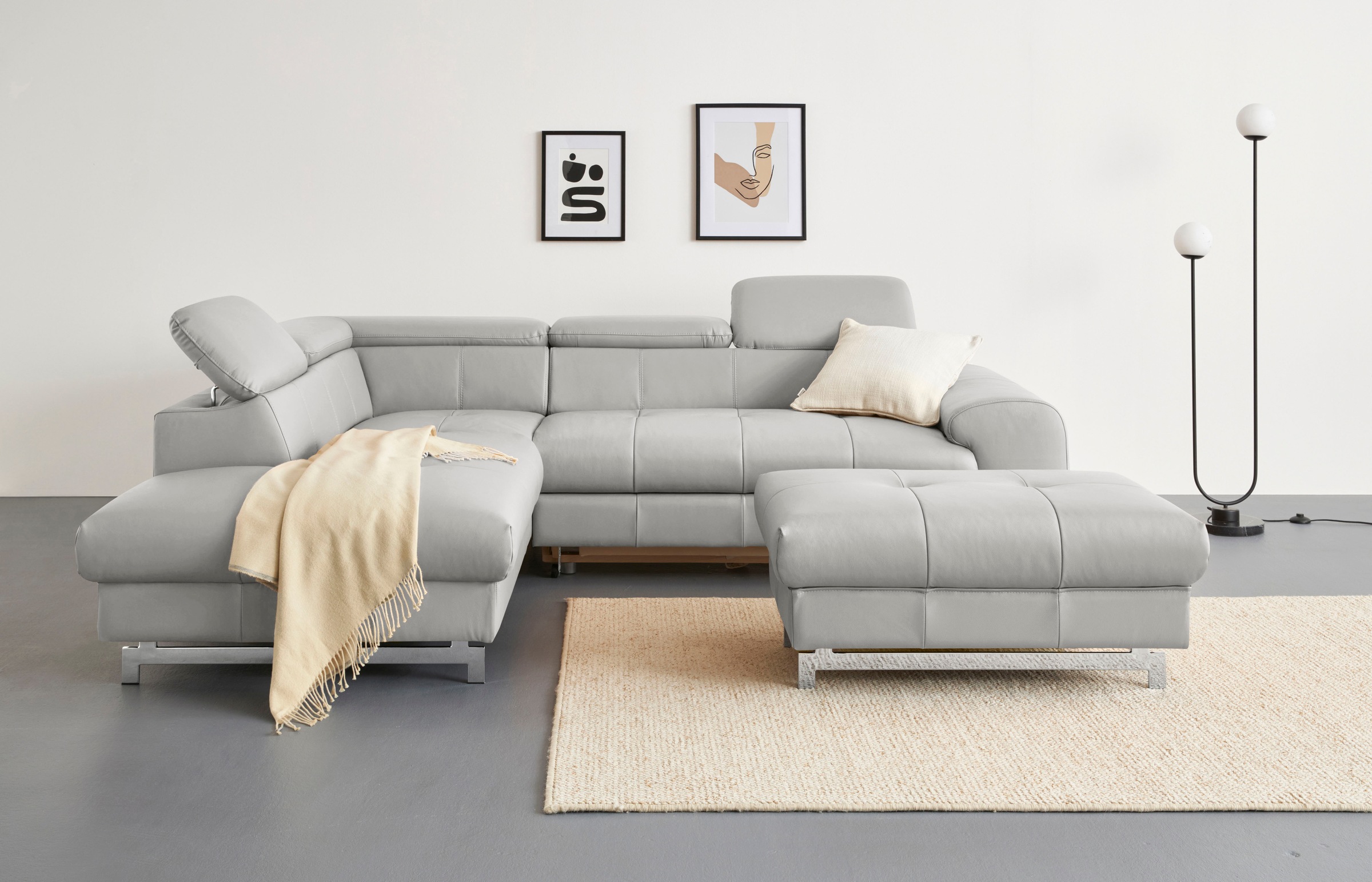 COTTA Ecksofa »Chef L-Form«, mit Kopfteilverstellung, wahlweise mit Bettfunktion