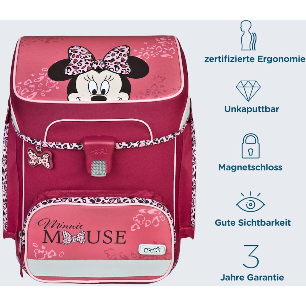 Scooli Schulranzen »EasyFit, Minnie Mouse Happy Girl, Pink«, Reflektoren