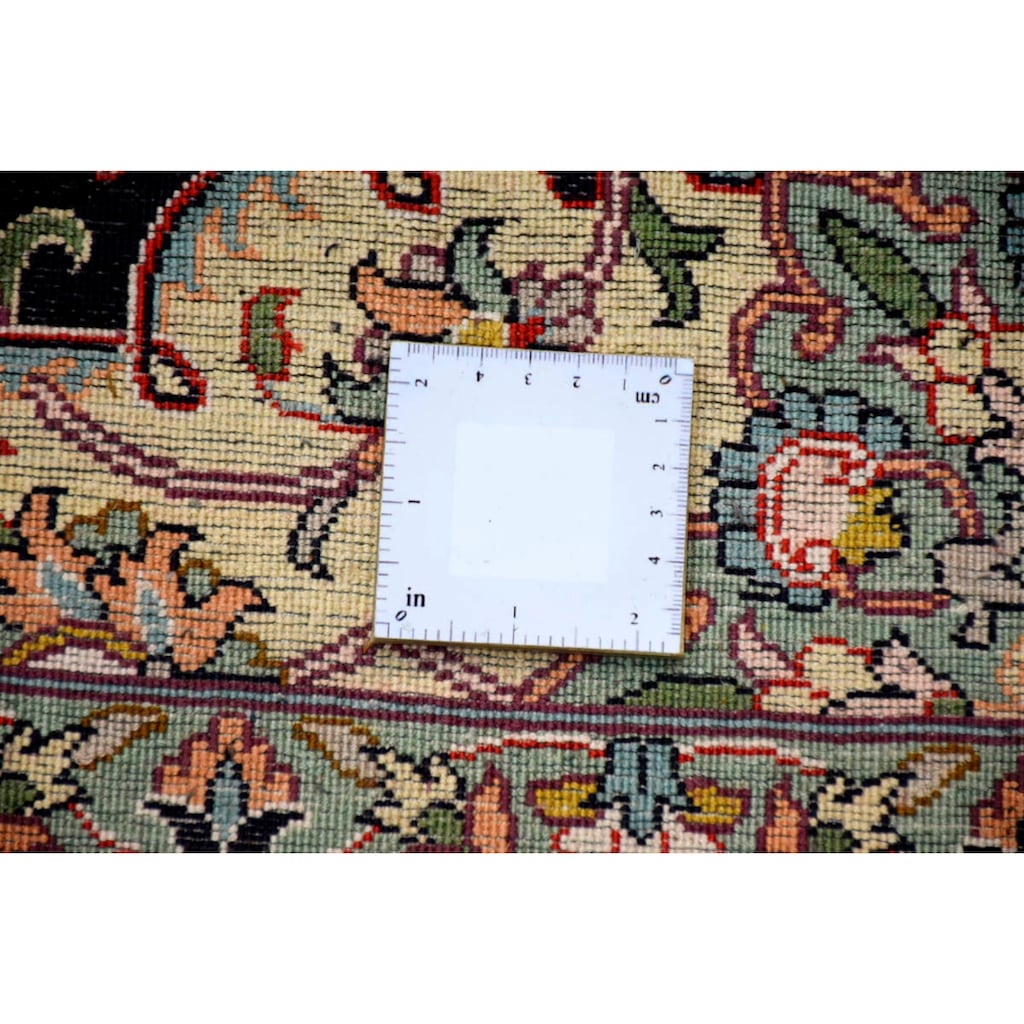 Kayoom Seidenteppich »Kashan 21«, rechteckig, 10 mm Höhe, Einzelstück mit Zertifikat, Wohnzimmer