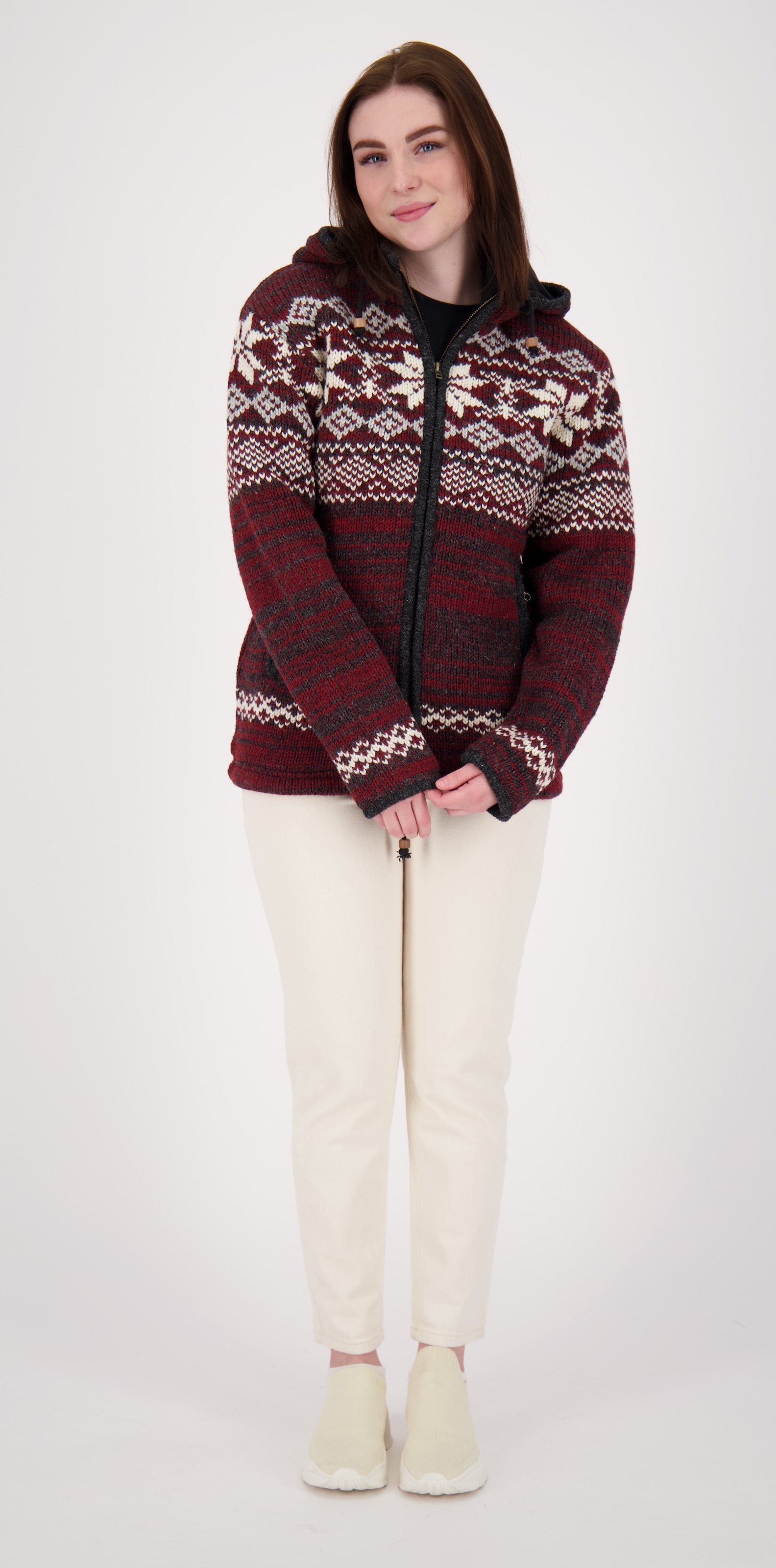 DEPROC Active Strickfleecejacke »ANNAPURNA«, mit Kapuze und weichem Fleece gefüttert