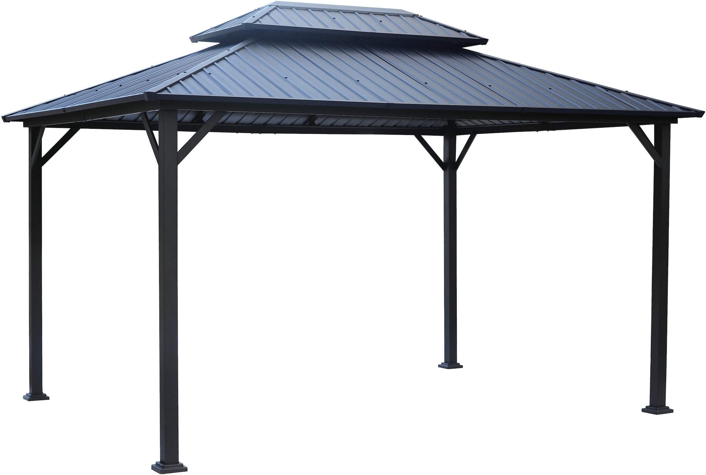 KONIFERA Pavillon »Thasos« mit Doppeldach, in BxT: 300x300 cm und 400x300 cm, ohne Seitenteile