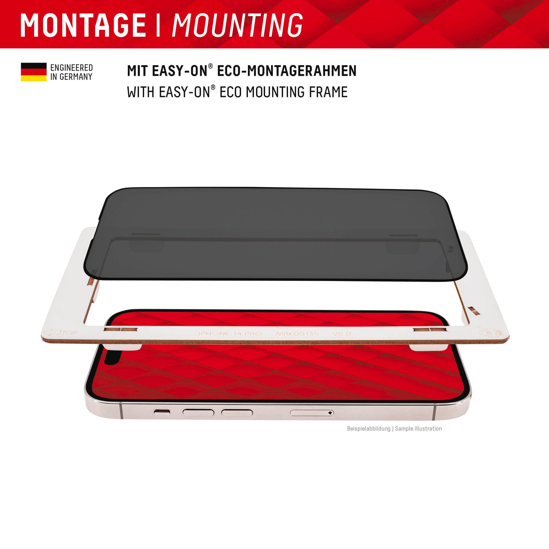 Displex Displayschutzglas »Privacy Glass«, für Apple iPhone 15-Apple iPhone 15 Pro, Blickschutz Displayschutzfolie Displayschutz kratzer-resistent 10H