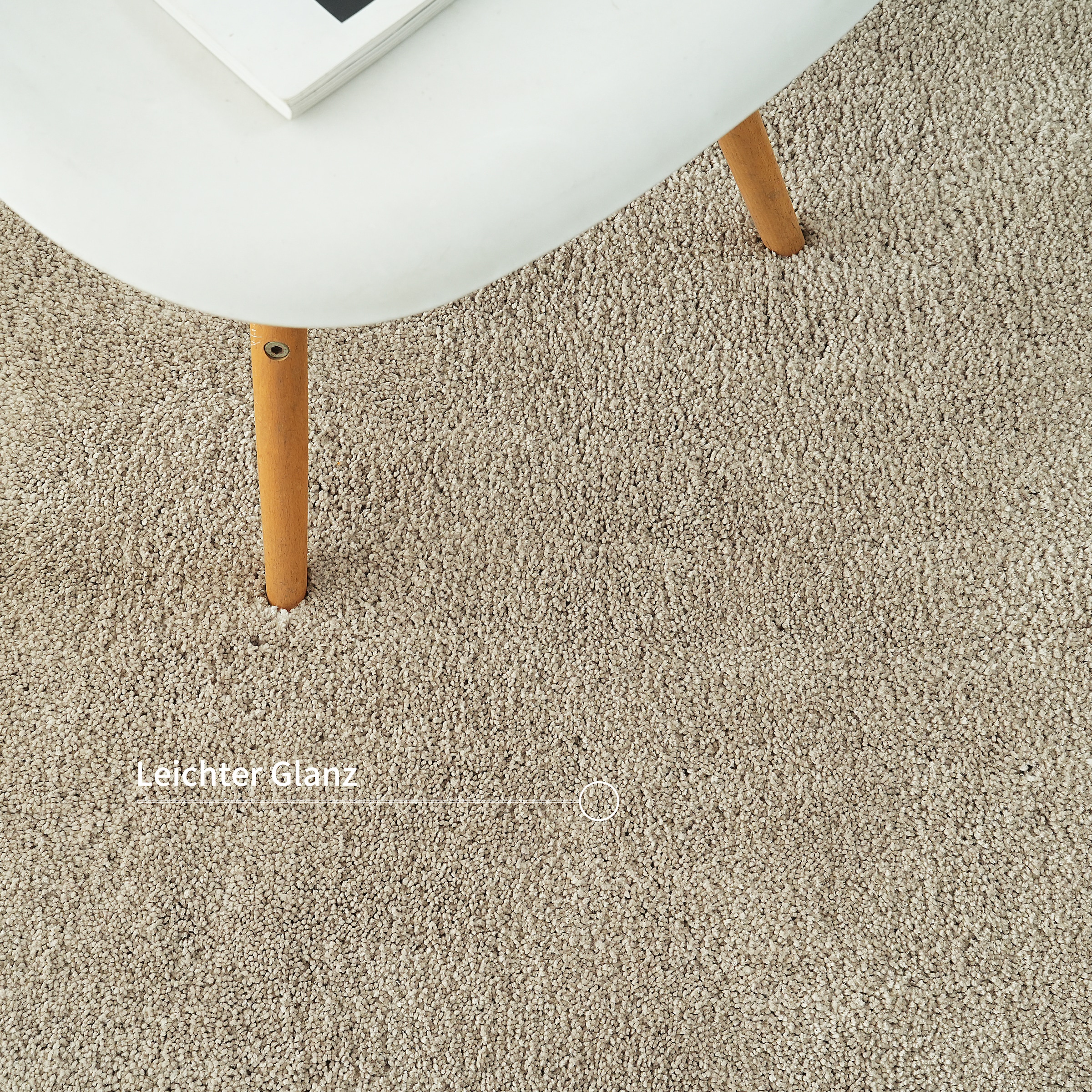 LeGer Home by Lena Gercke Hochflor-Teppich »Halrum, einfarbig, besondere Form, modern«, U-förmig, 25 mm Höhe, organische Form, bean shape, kuschelig, Wohnzimmer, Schlafzimmer