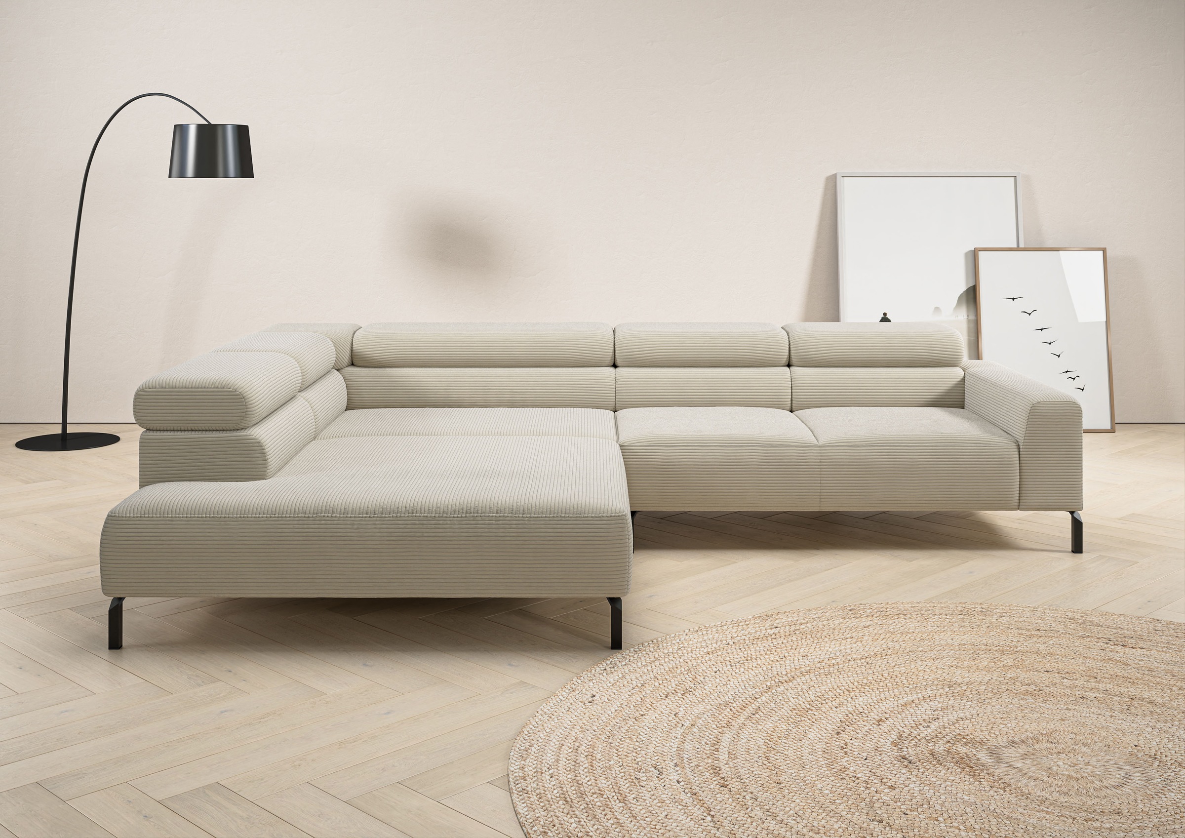 Places of Style Ecksofa »Antonelli, L-Form, inkl. Kopfteilverstellung, Brei günstig online kaufen