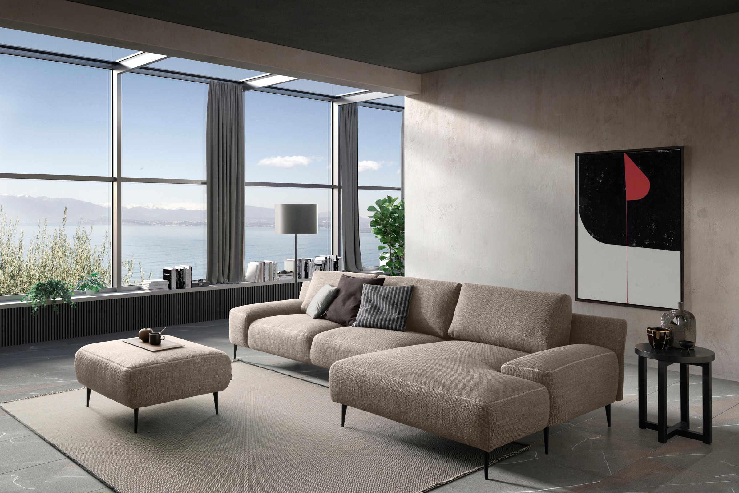 designwerk Hocker »Forma, zeitloser Desighocker mit aktuellem Fuß«, in hochwertiger Verarbeitung & tollem Sitzkomfort