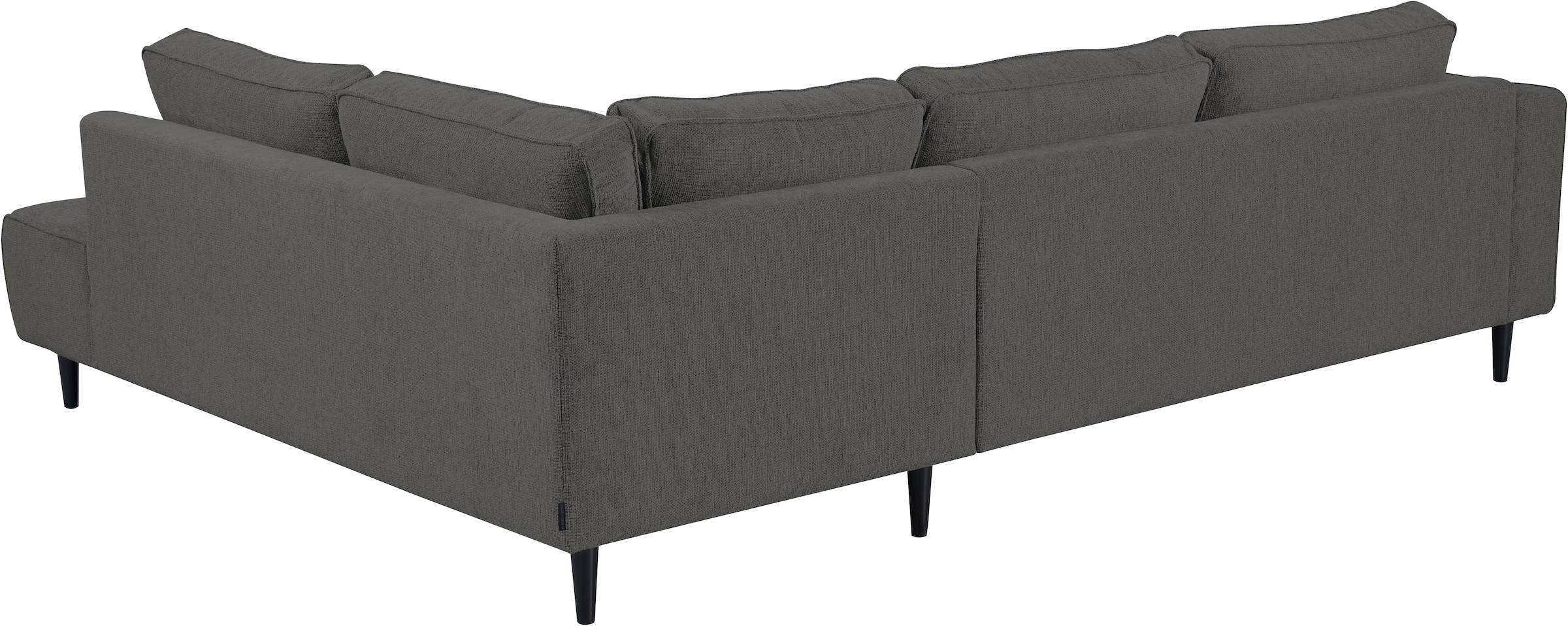 Places of Style Ecksofa »Fumone, Lederoptik oder Soft-Touch Chenille«, Breite 260, mit schwarzen Massivholzfüßen