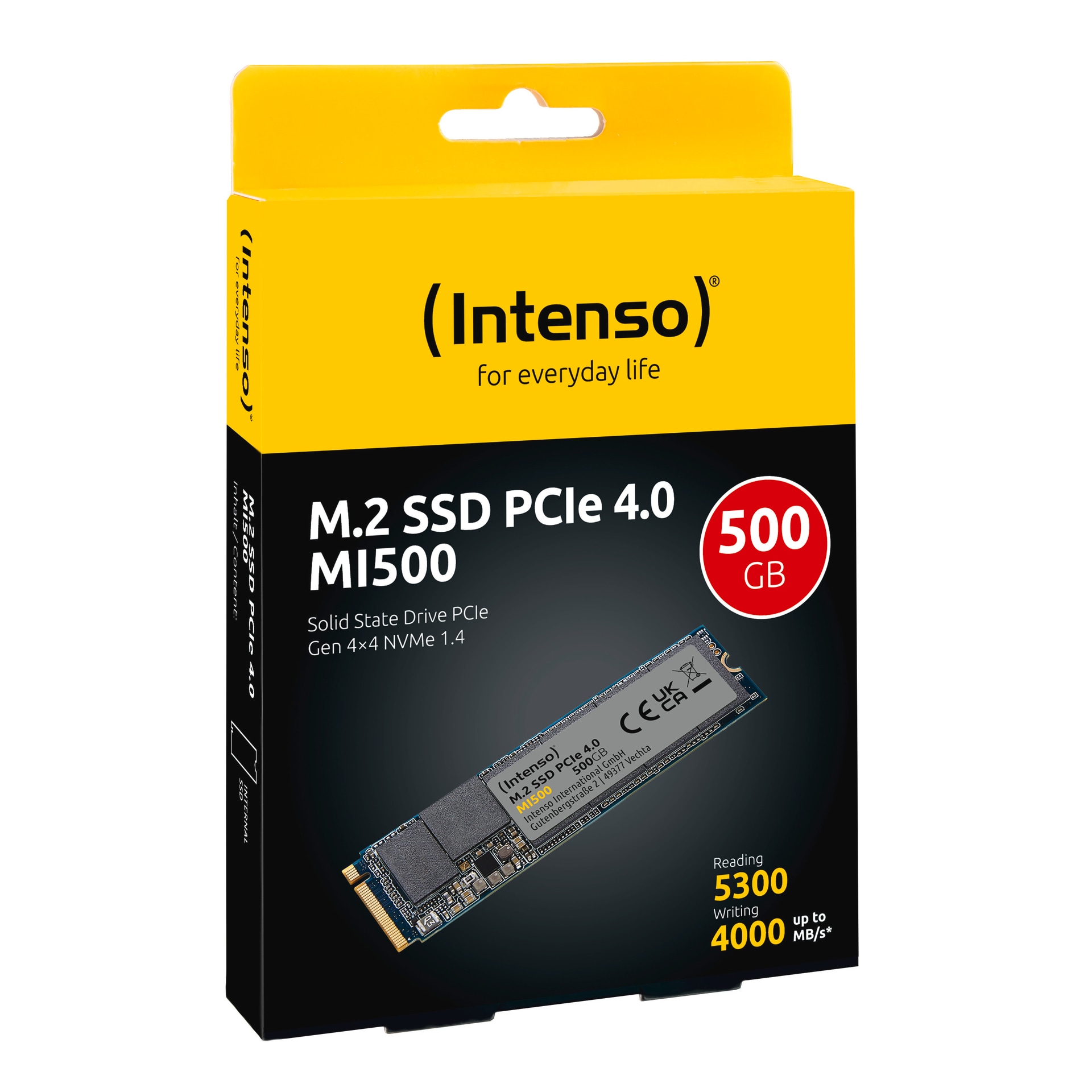 Intenso SSD-Festplatte »M.2 SSD PCIe 500 GB MI500«, Anschluss M.2 PCIe 4.0