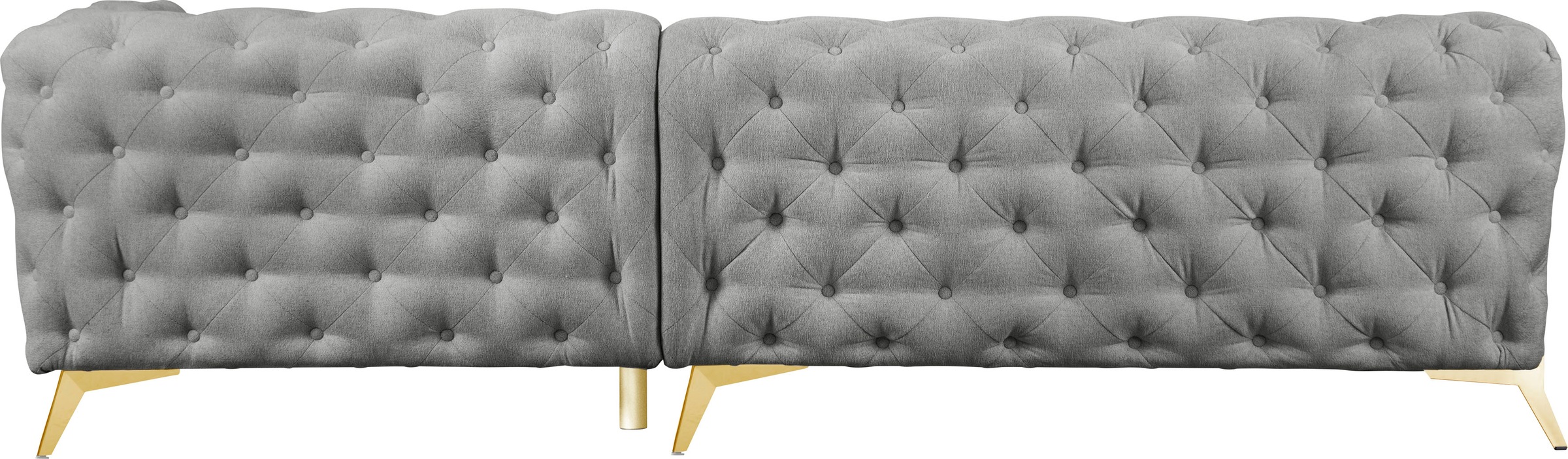 Leonique Chesterfield-Sofa »Amaury L-Form«, großes Ecksofa, Chesterfield-Optik, Breite 323 cm, Fußfarbe wählbar