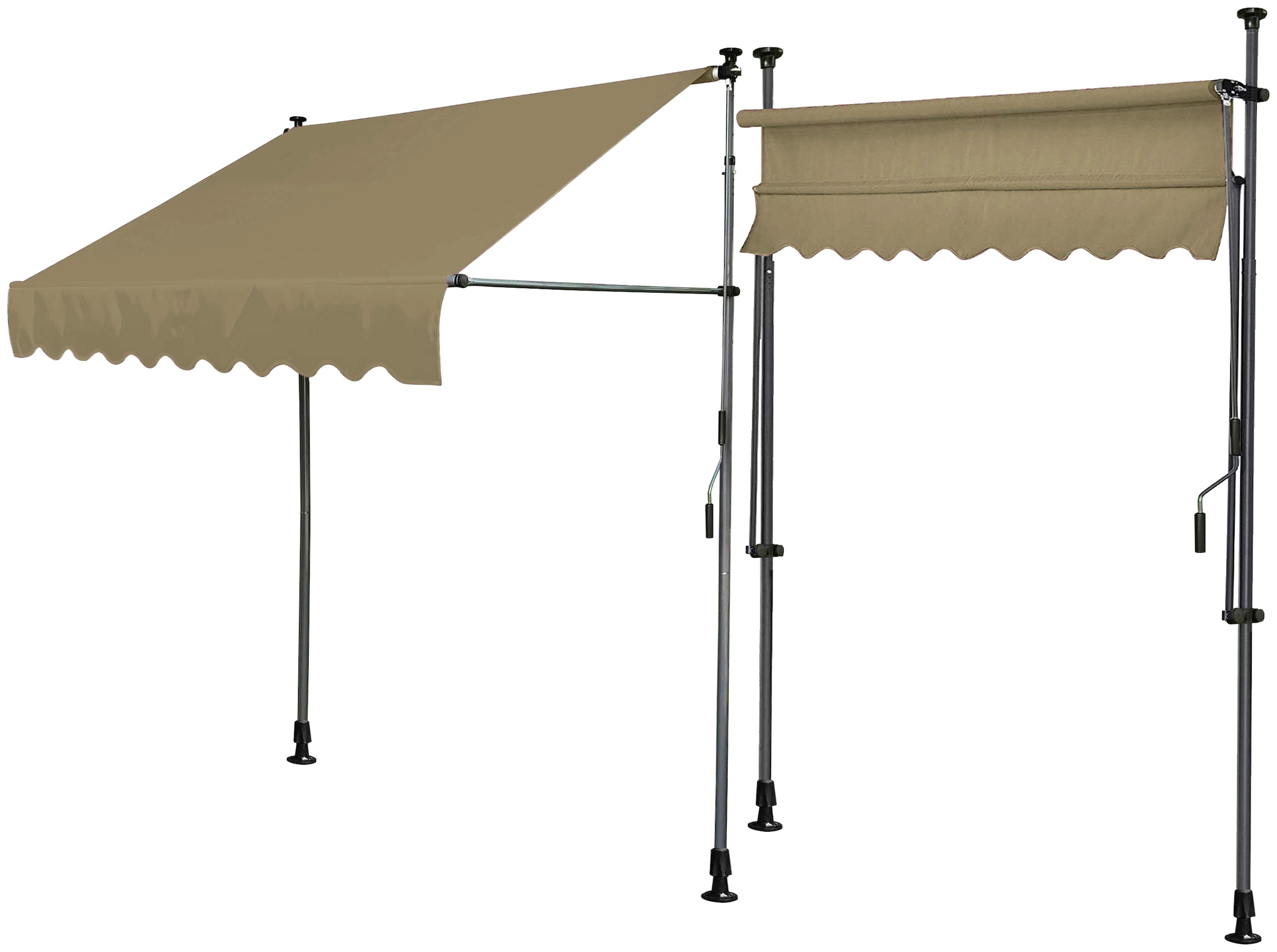 Quick Star Klemm-Senkrechtmarkise, 300 cm Breite, 130 cm Ausfall, Neigungswinkel verstellbar
