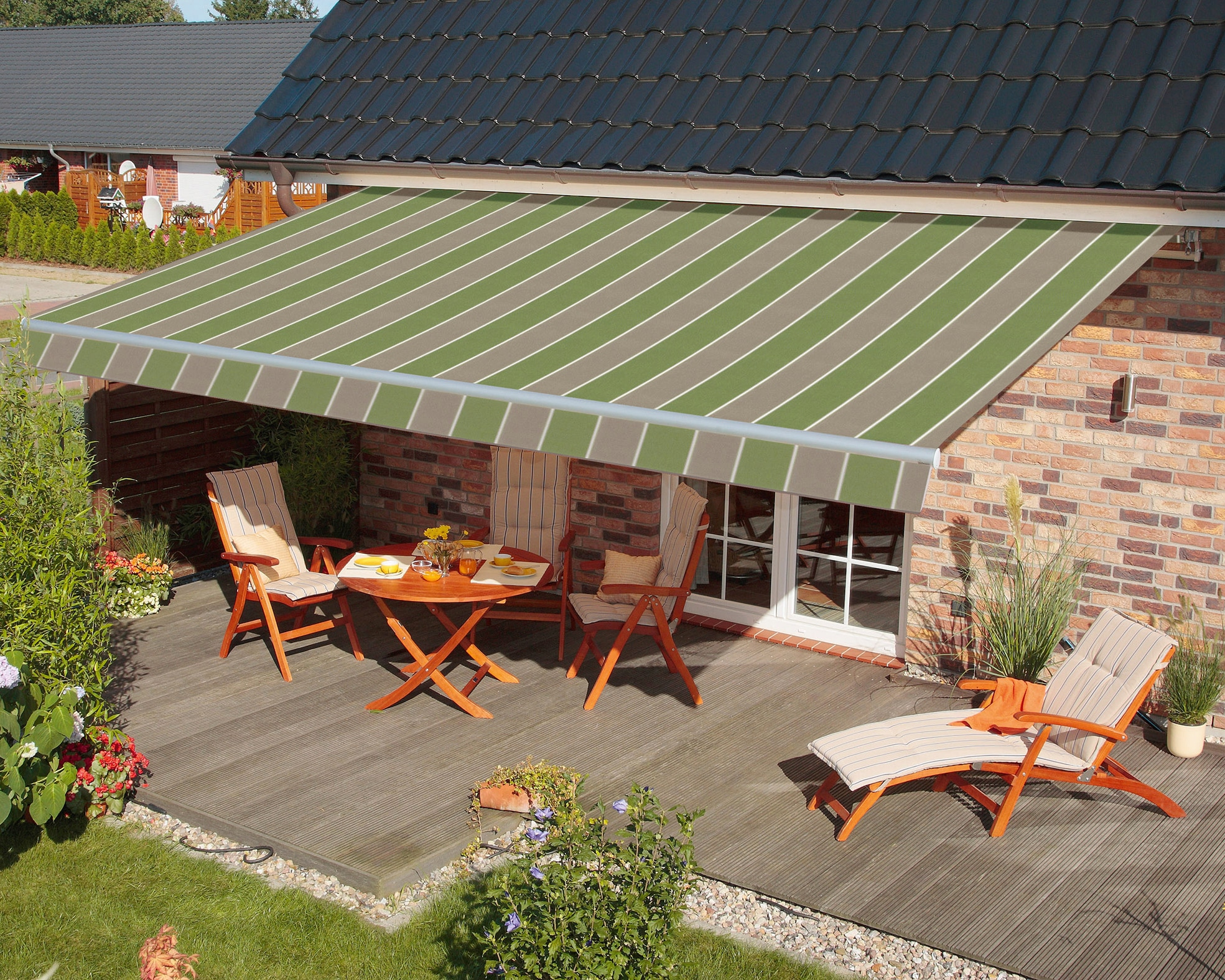 SPETTMANN Gelenkarmmarkise »STAR« Breite/Ausfall: 450x300 cm grün-natur