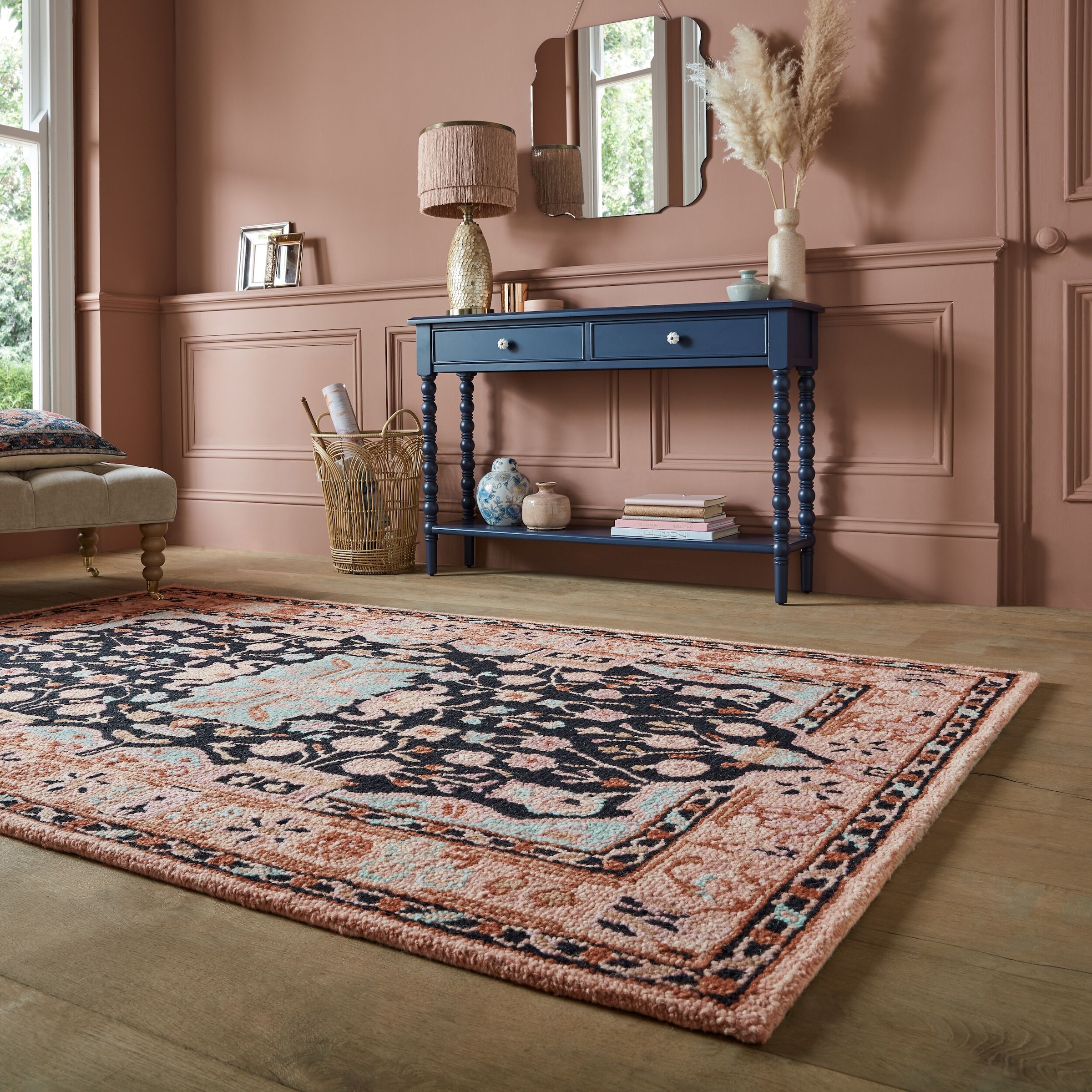 FLAIR RUGS Wollteppich »Blossom«, rechteckig, 5 mm Höhe, Traditioneller Wol günstig online kaufen