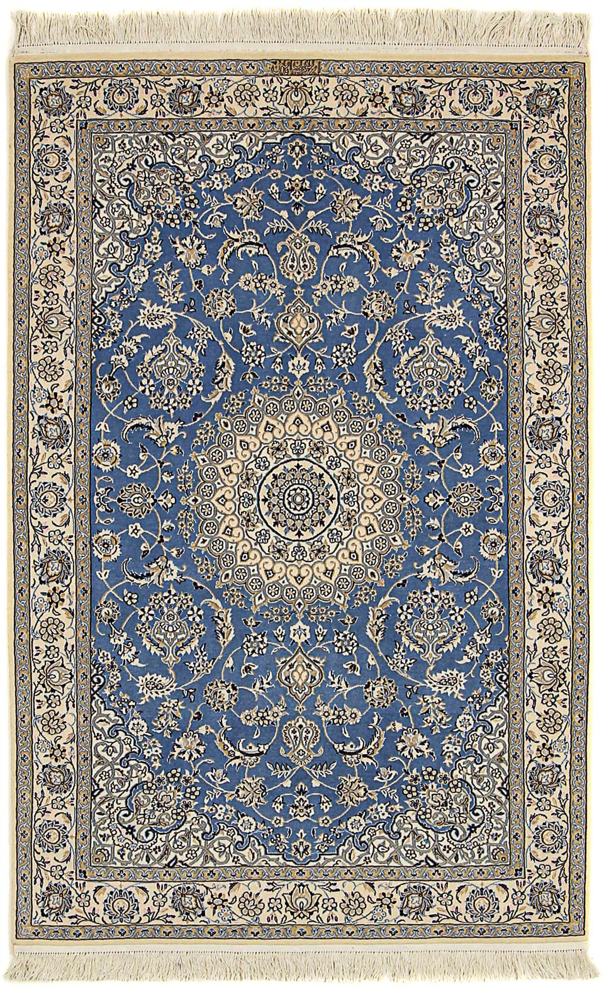 morgenland Orientteppich »Perser - Nain - Premium - 167 x 107 cm - blau«, r günstig online kaufen