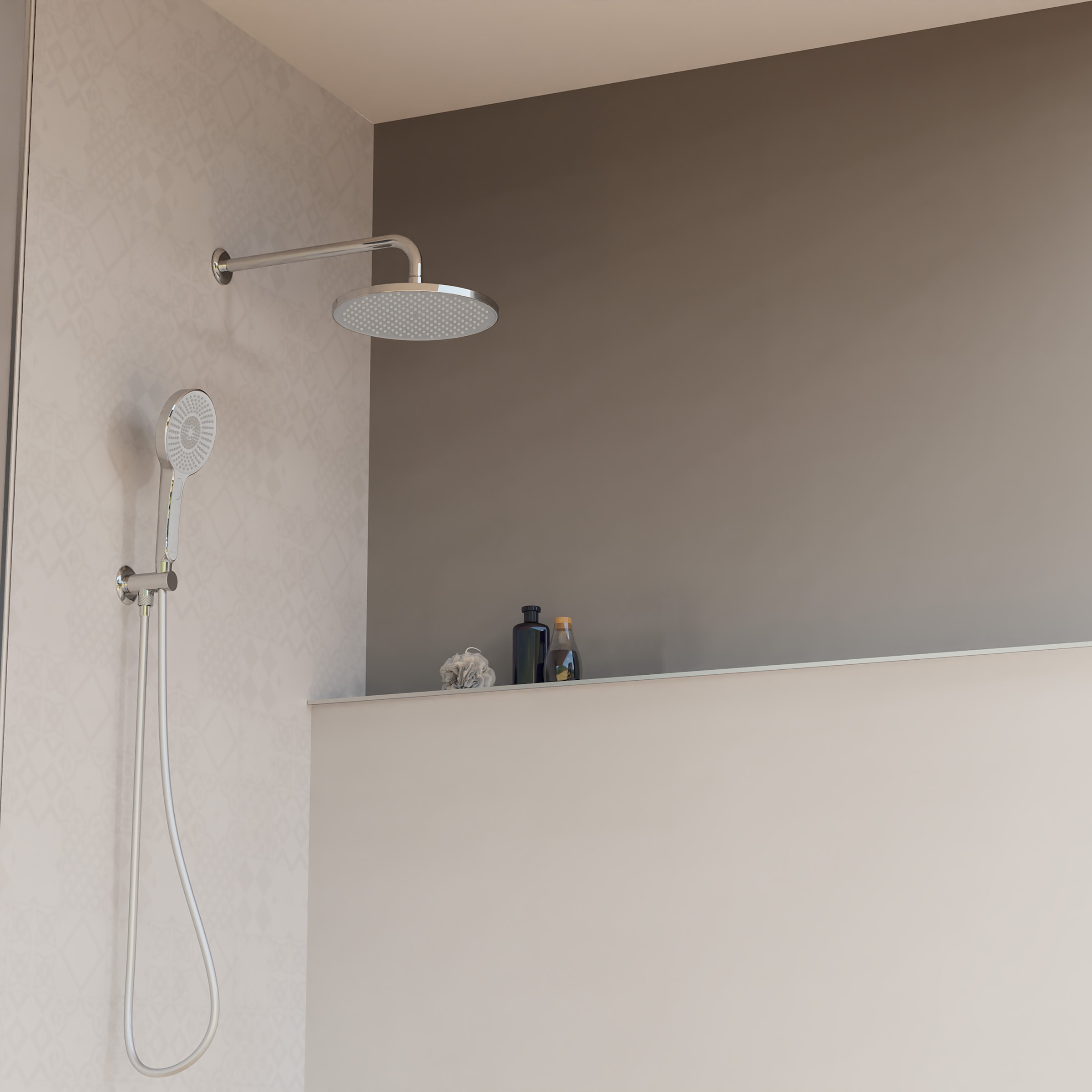 Schütte Brausegarnitur »KARIBIK« Brause-Komplettset, schwarz matt, für die Dusche, Überkopfbrauseset