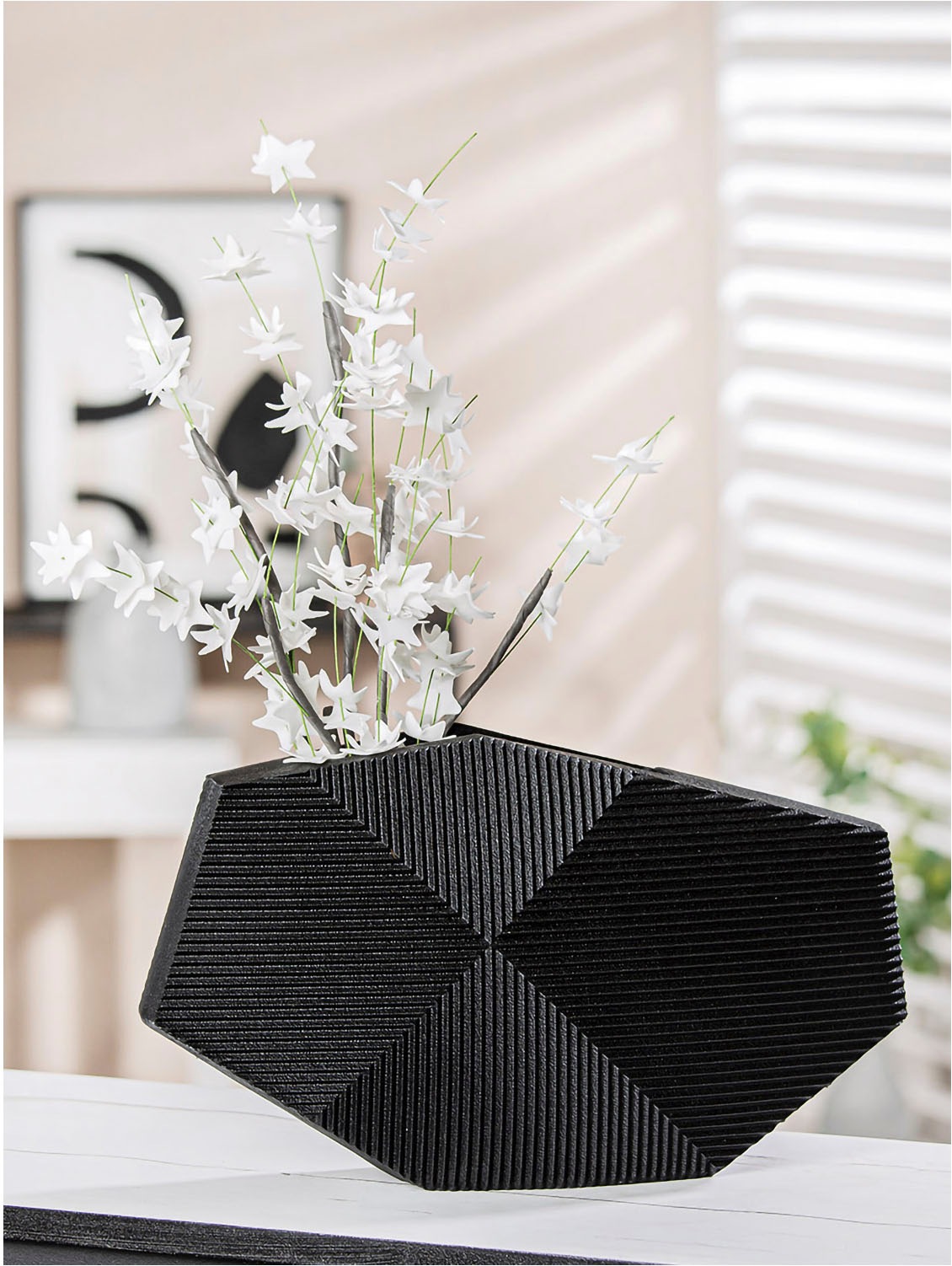 Casablanca by Gilde Tischvase »Vase Heptagon, schwarz«, (1 St.), wasserdich günstig online kaufen