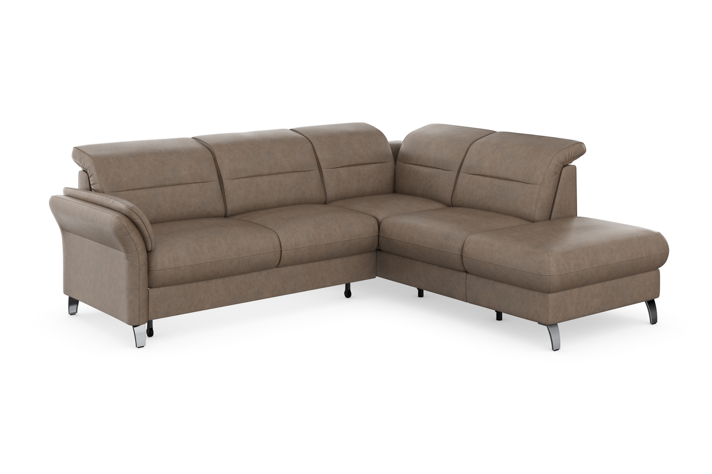 sit&more Ecksofa »Grenoble L-Form mit Federkern«, wahlweise mit Bettfunktion, Bettkasten, Arm- und Kopfteilverstellung