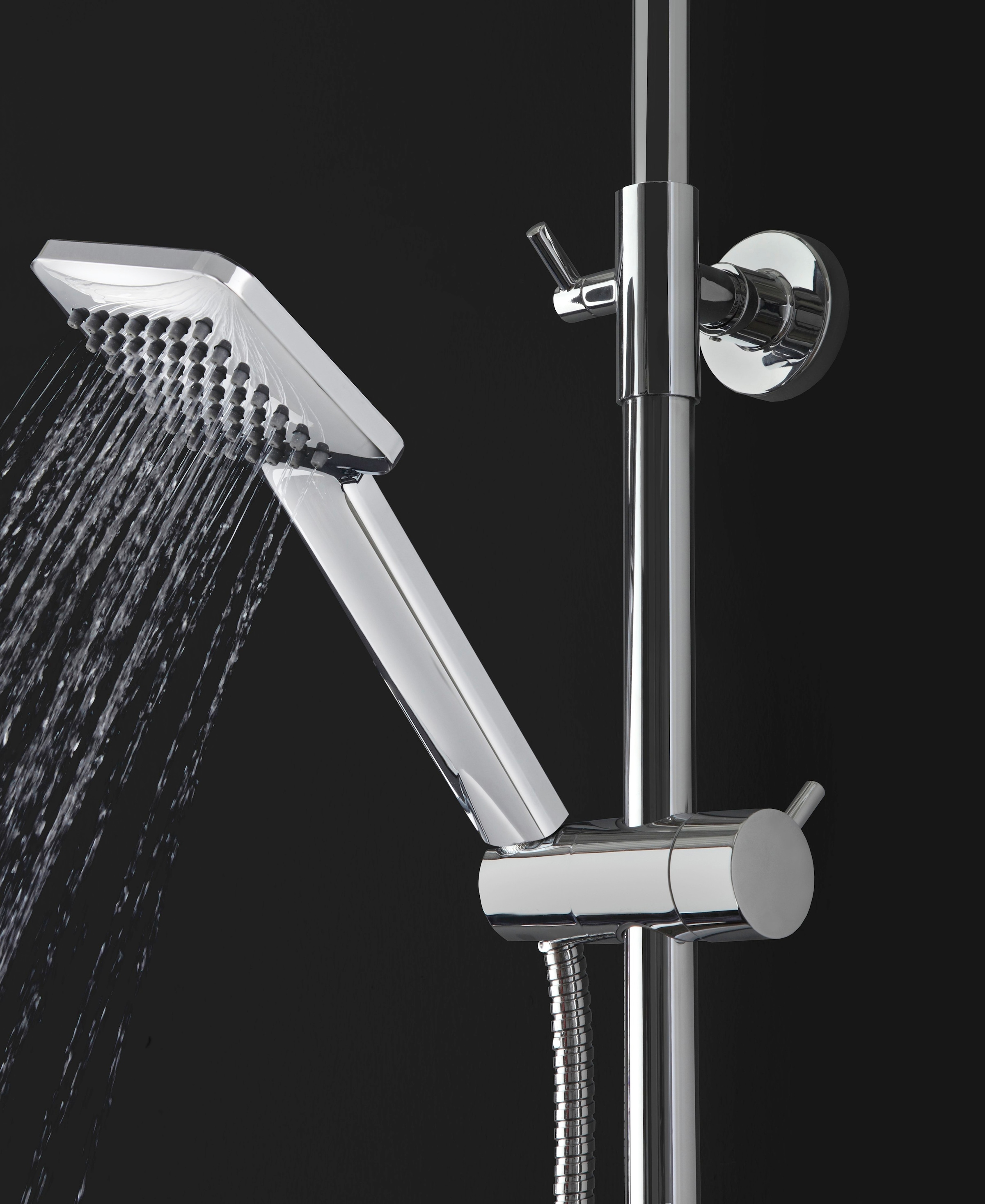 welltime Brausegarnitur »Raindrop«, Überkopfbrauseset Duschsystem Duschsäule Brauseset Regendusche