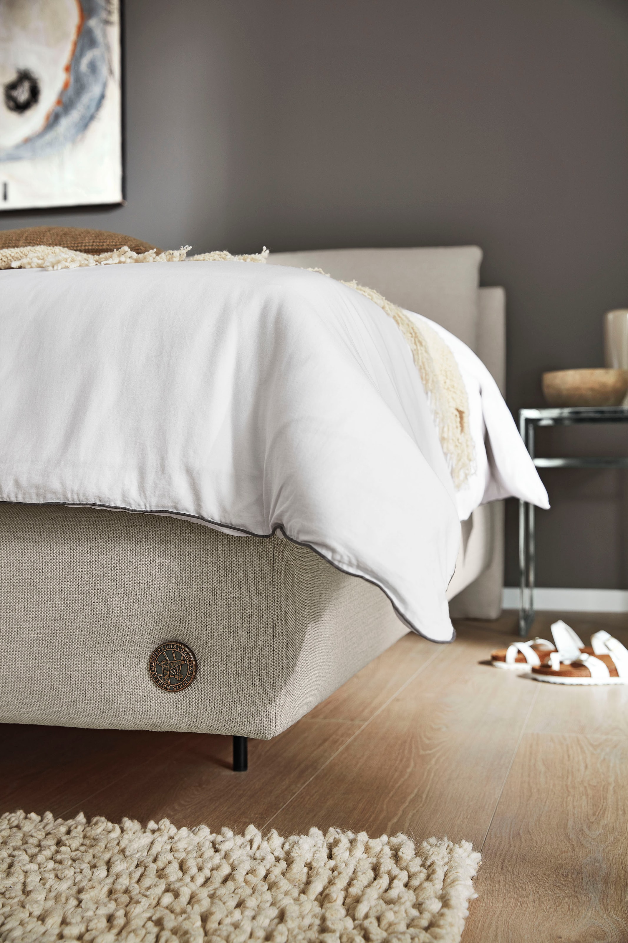 Birkenstock Boxspringbett »Linz«, mit Kopfteil in Kissenoptik