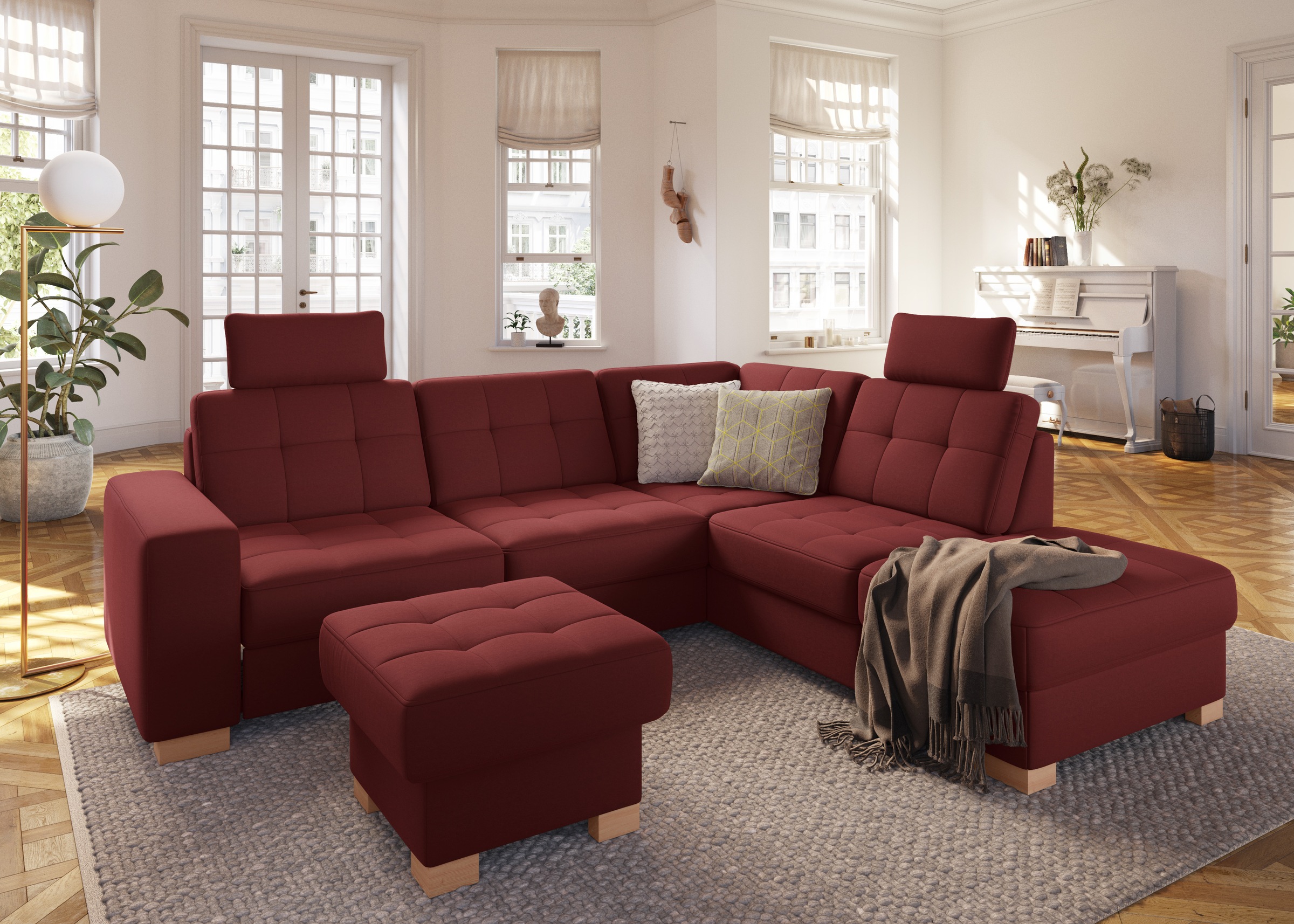sit&more Ecksofa »Quincy L-Form«, wahlweise mit Bettfunktion und Bettkasten