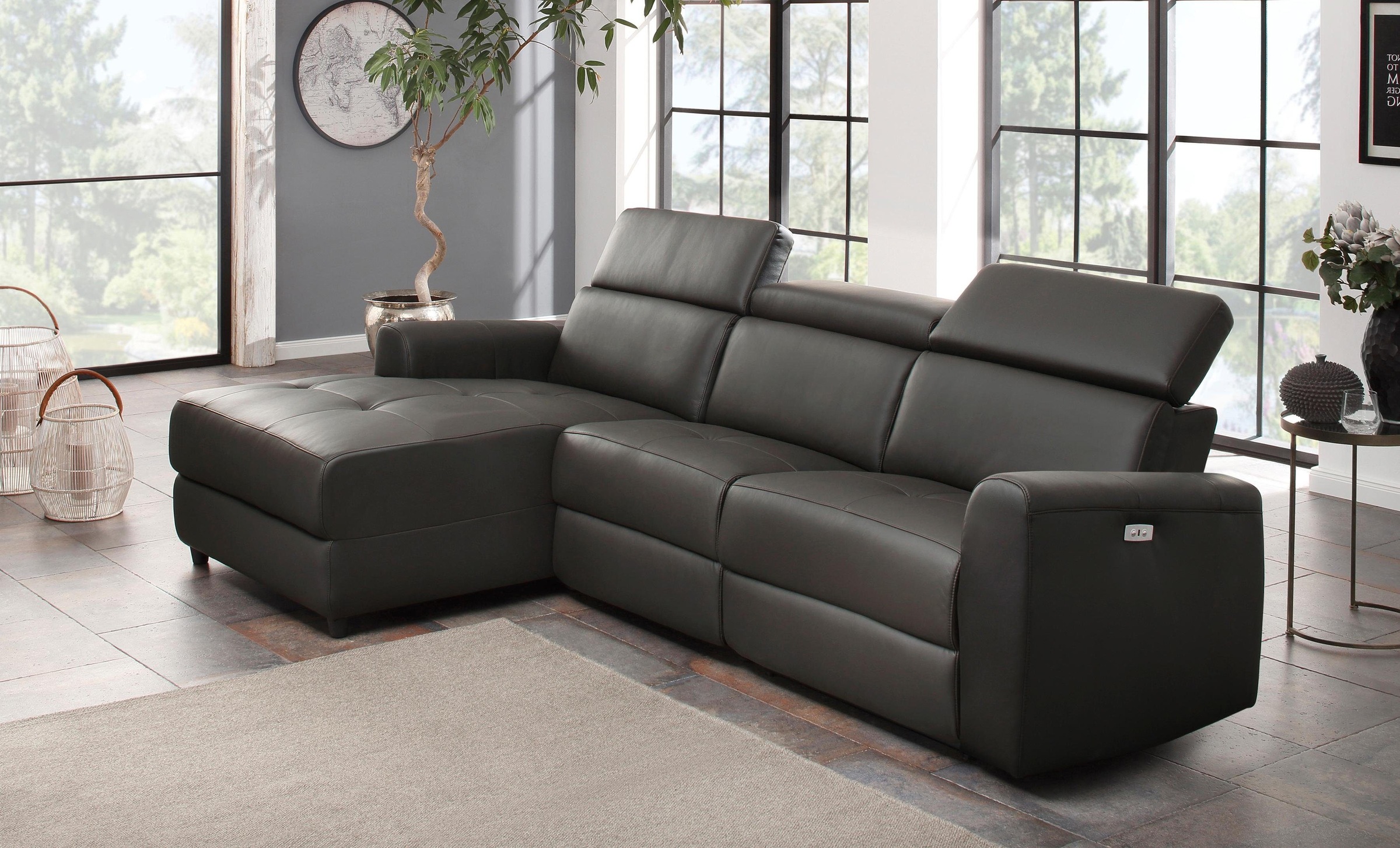 Home affaire Ecksofa »Sentrano, L-Form,«, 275 cm, man. o. elektr. Relaxfunktion und USB/Kopfverstellung