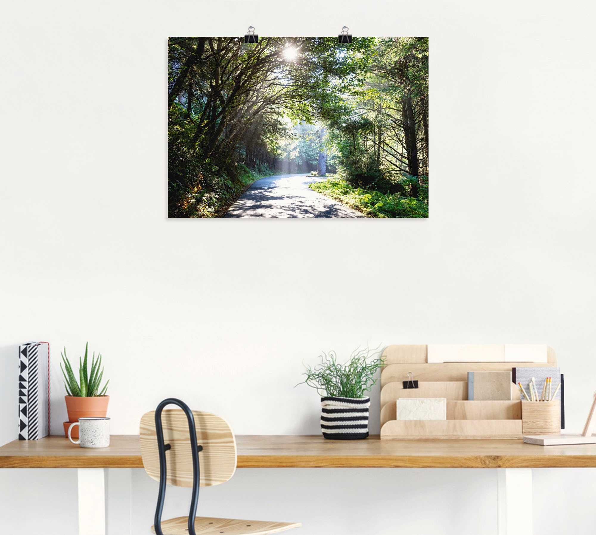 Artland Wandbild »Sonniger Wald«, Baumbilder, (1 St.), als Alubild, Outdoor günstig online kaufen