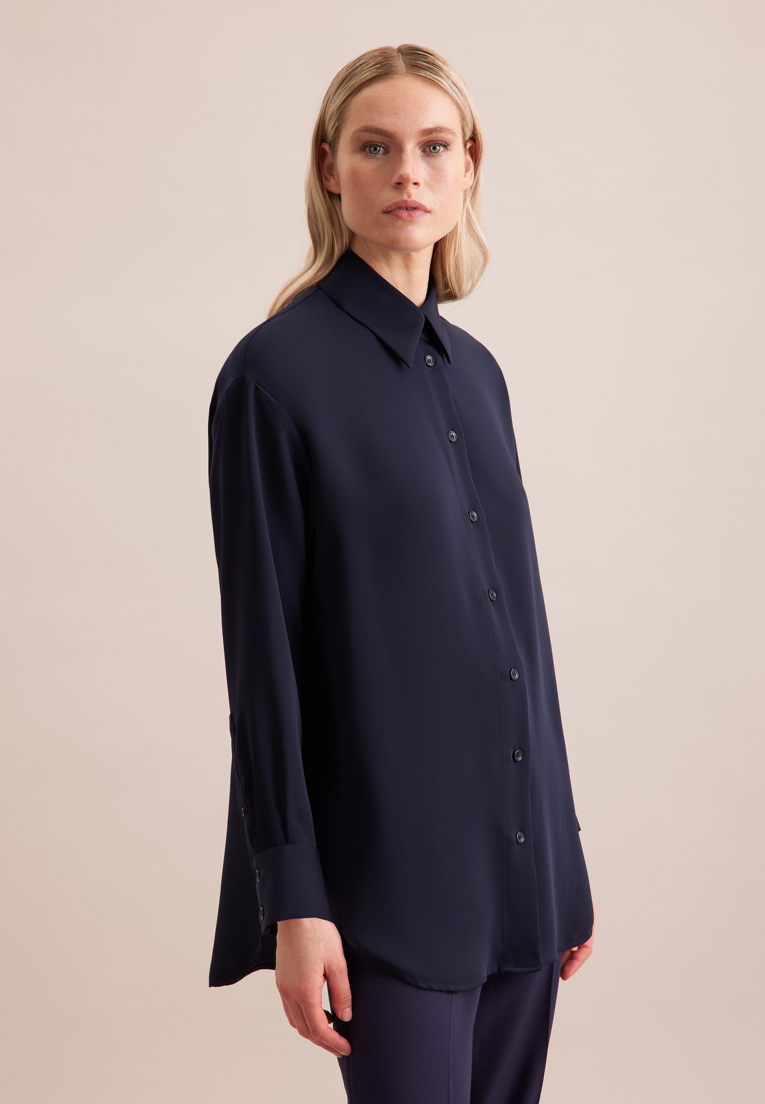 seidensticker Longbluse »Schwarze Rose«, Langarm Kragen Uni