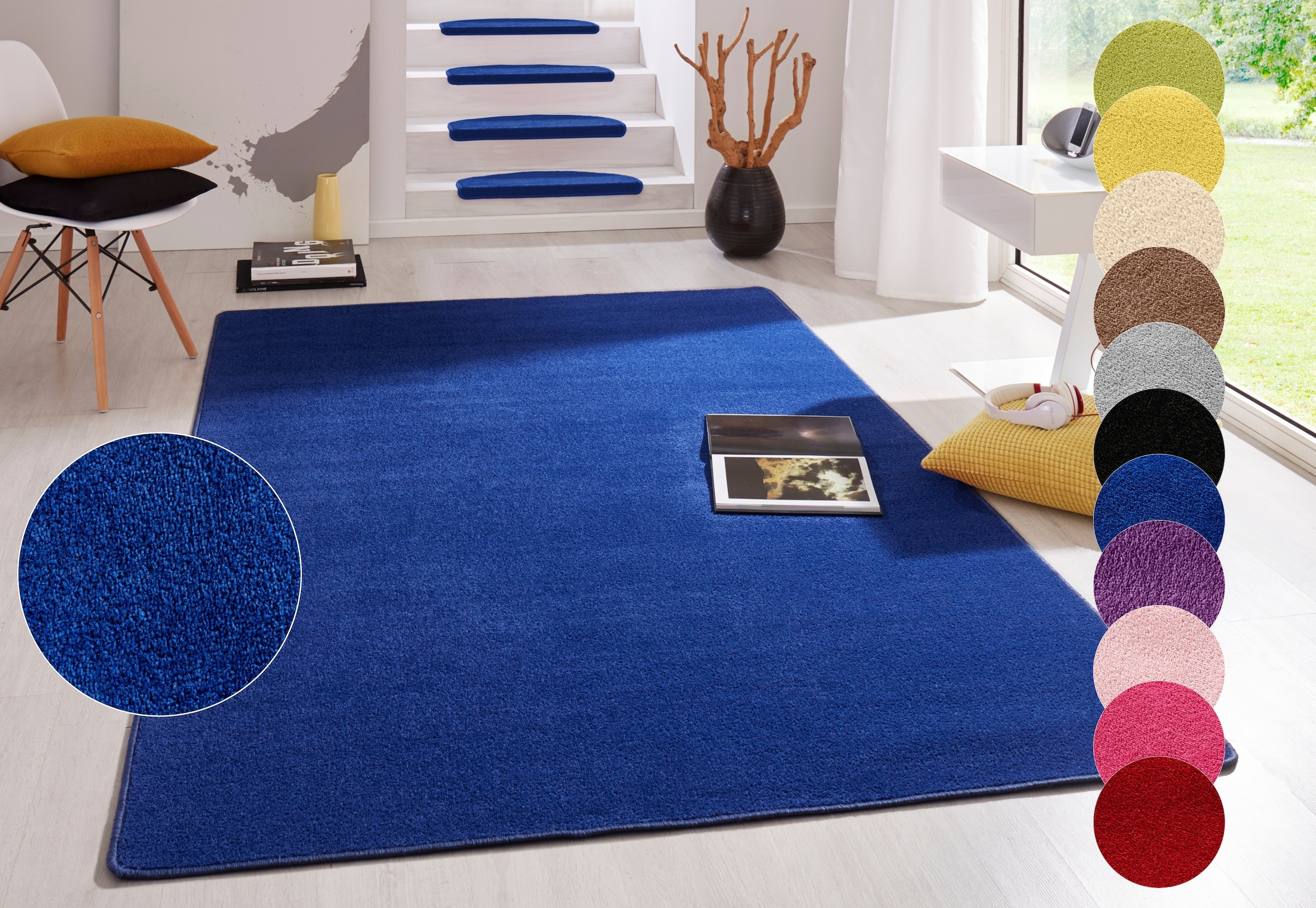 HANSE Home Teppich »Fancy« rechteckig 7 mm Höhe Kurzflor, Läufer, uni, geke günstig online kaufen