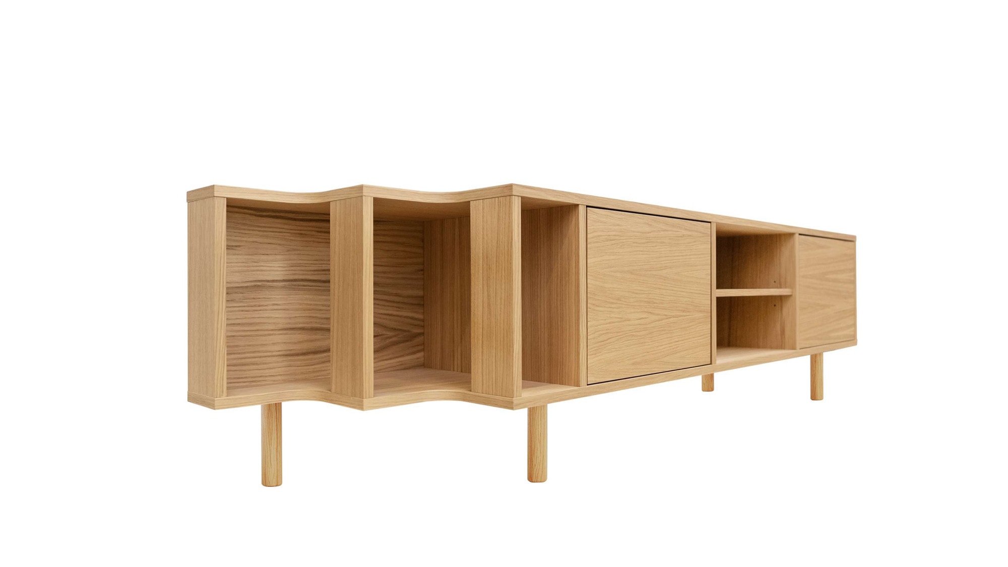 Woodman TV-Board »Shift«, mit Echtholzfurnier aus Eiche, Breite 189 cm, mit Push-to-Open