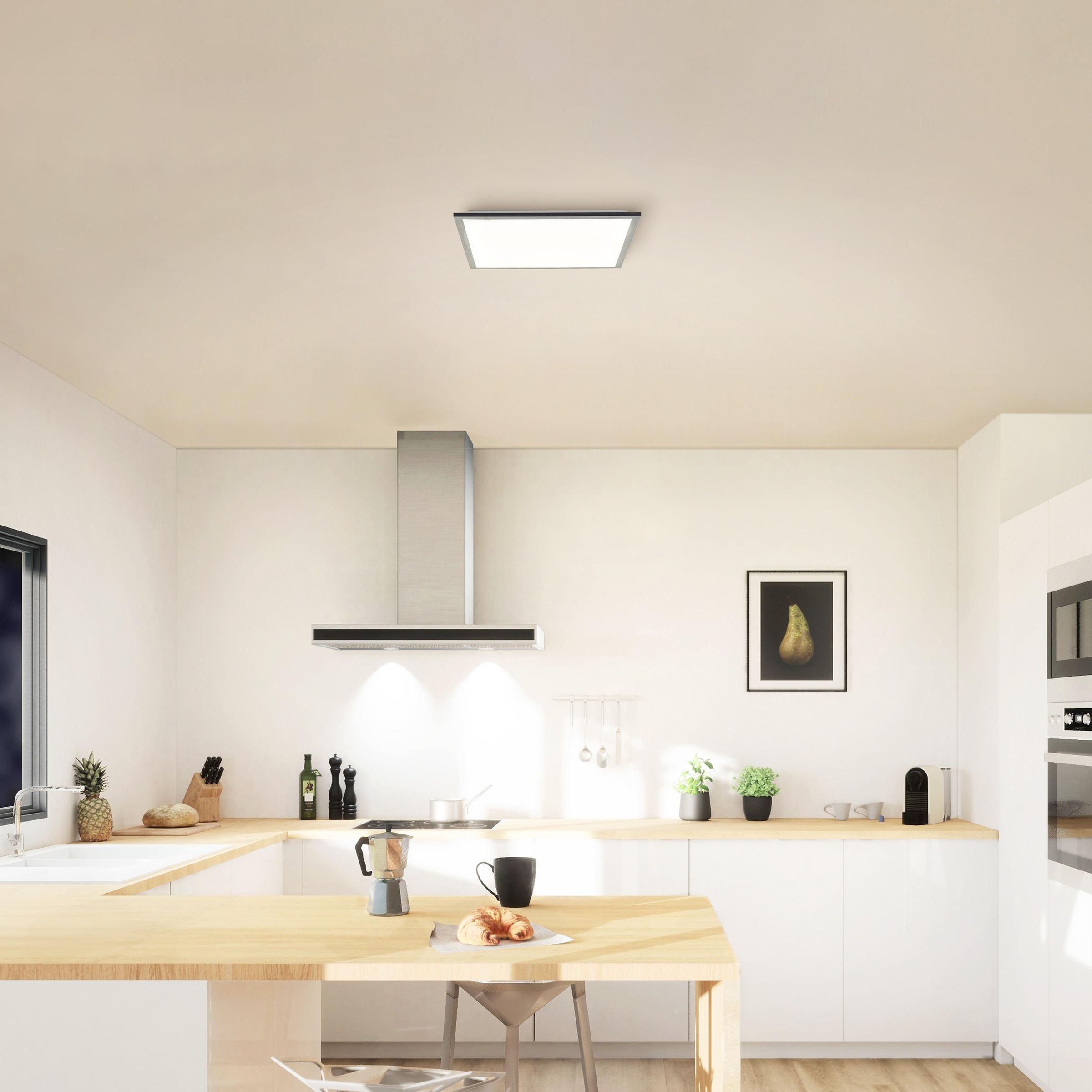 Brilliant LED Deckenleuchte »Briston«, Deckenaufbau-Paneel, 45 x 45 cm, 2800 lm, 4000 K, Aluminium