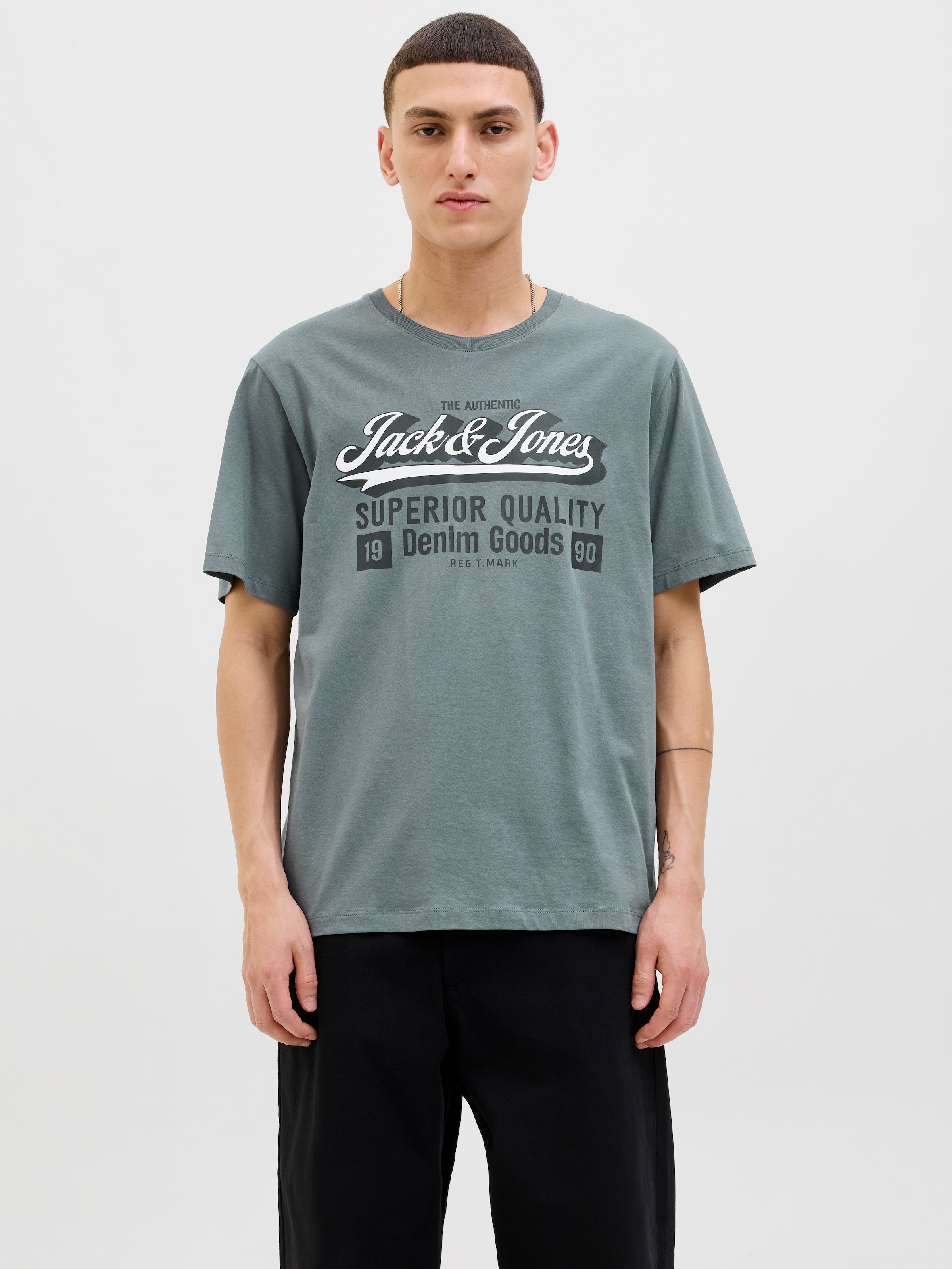 Jack & Jones Rundhalsshirt »JJELOGO TEE SS O-NECK 2 COL AW25 SN«