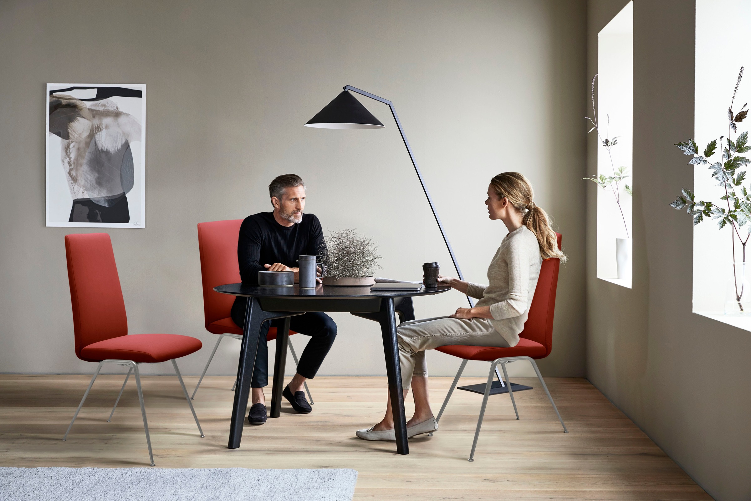 Stressless® Polsterstuhl »Laurel«, Microfaser DINAMICA, High Back, Größe M, mit Beinen aus Stahl in Chrom matt