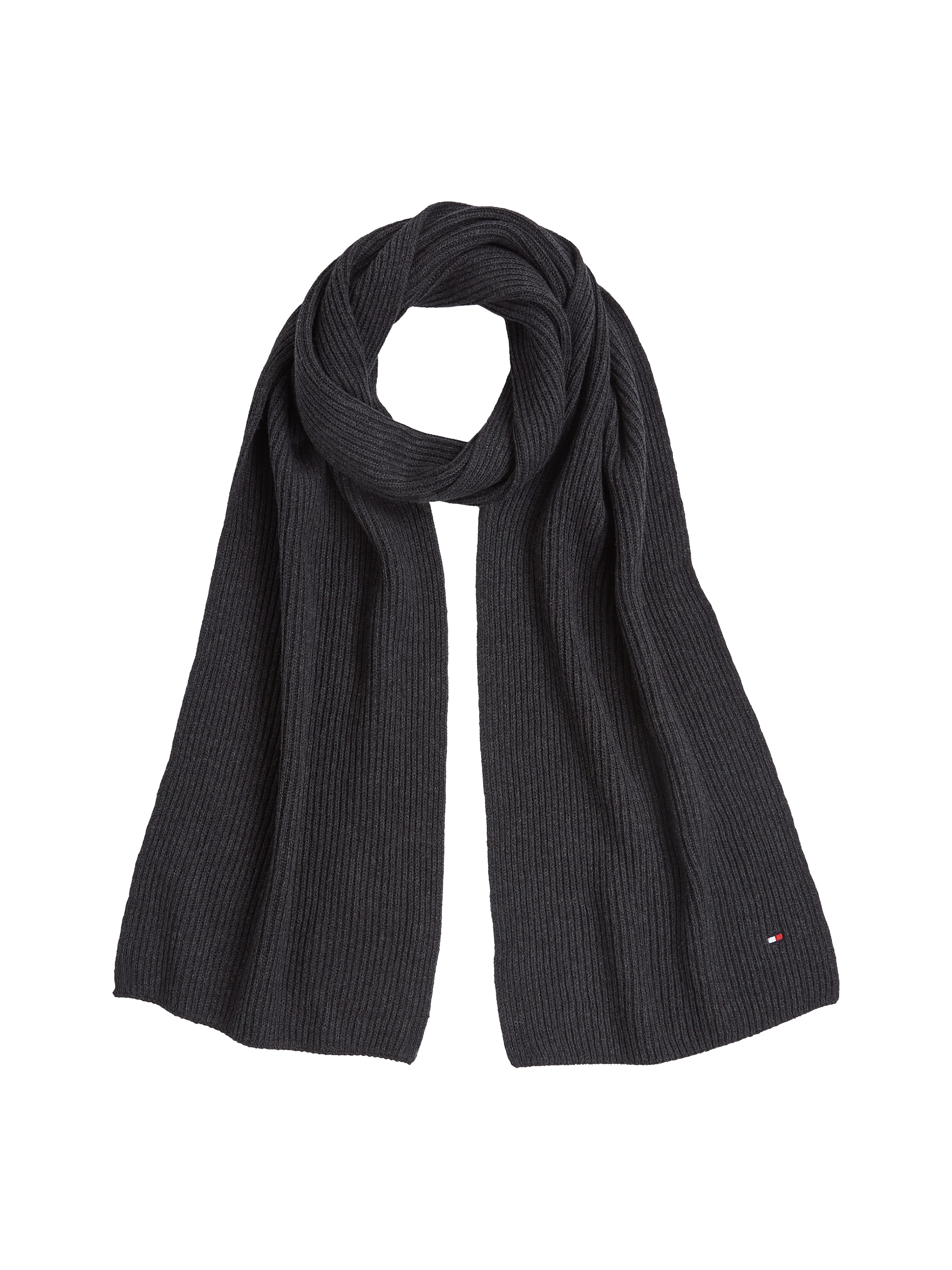 Tommy Hilfiger Strickschal »TH FLAG PIMA COTTON CASH SCARF«, mit Logostickerei