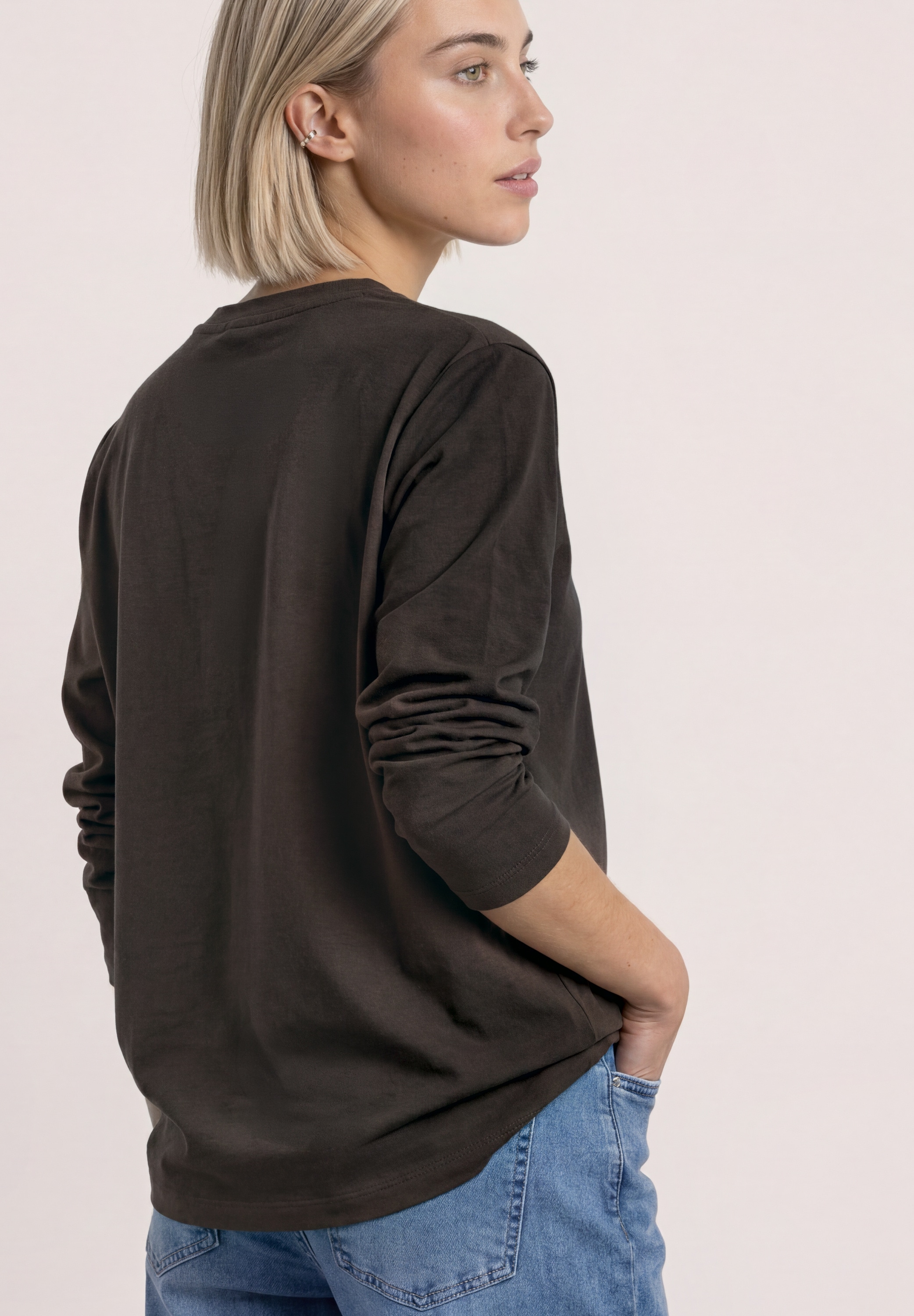 STREET ONE Shirtjacke Strick-Look Jacke / Cardigan / Dekorative Knöpfe