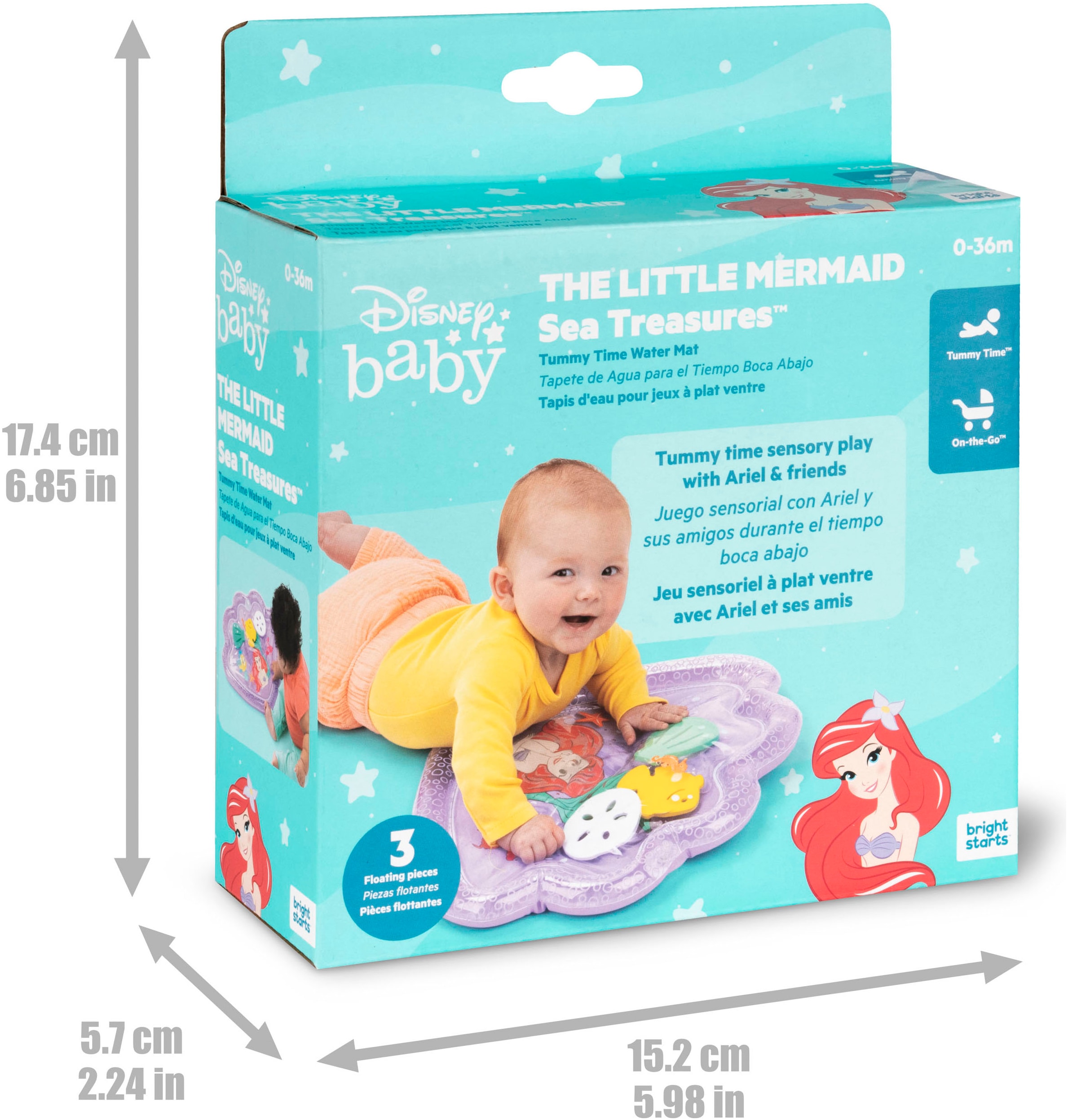 Bright Starts Spielmatte »The little Mermaid Sea TreasuresTummy Time Water Mat«